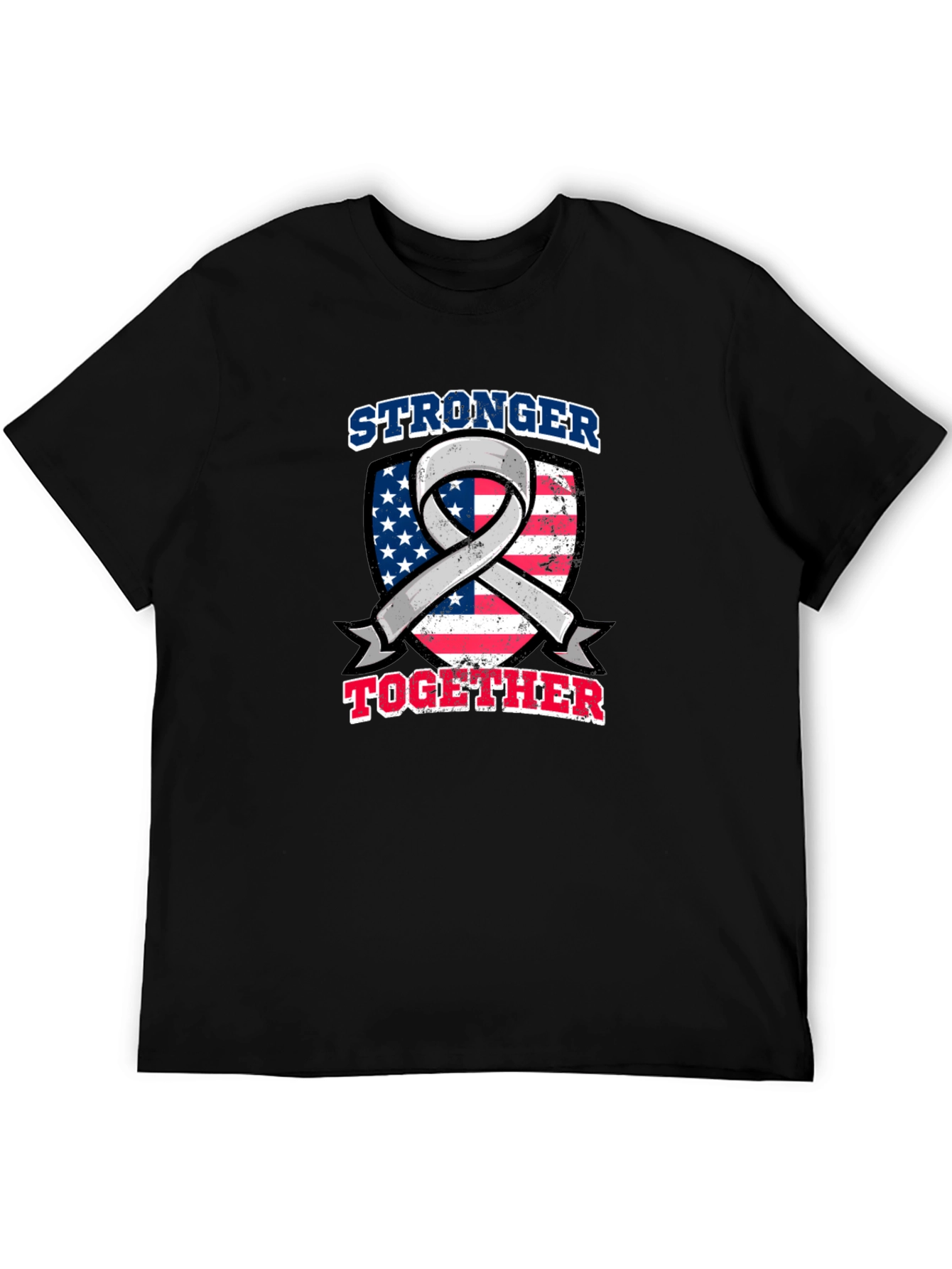 Stronger Together USA Flag Ribbon Graphic Tee