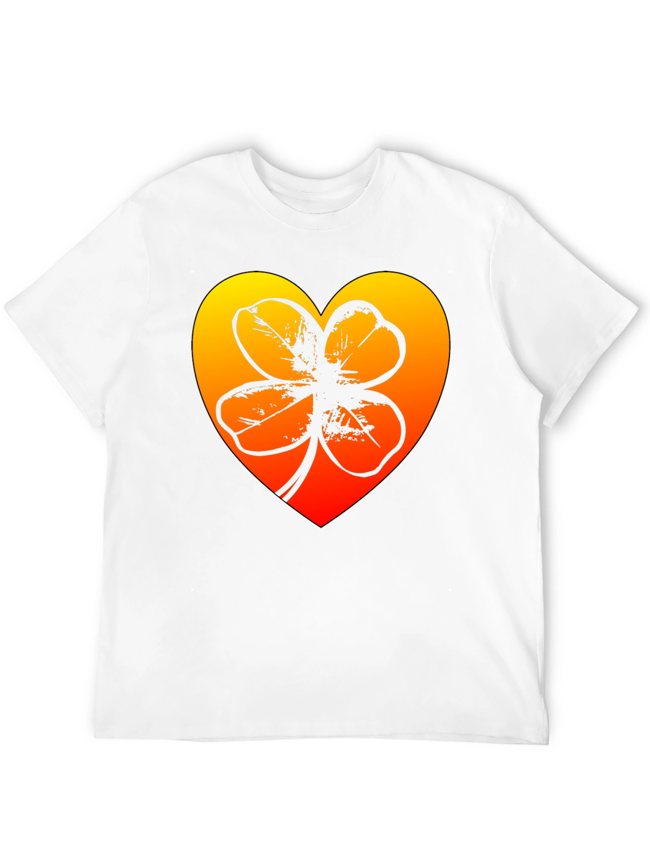Lucky Heart Clover T-Shirt - Black
