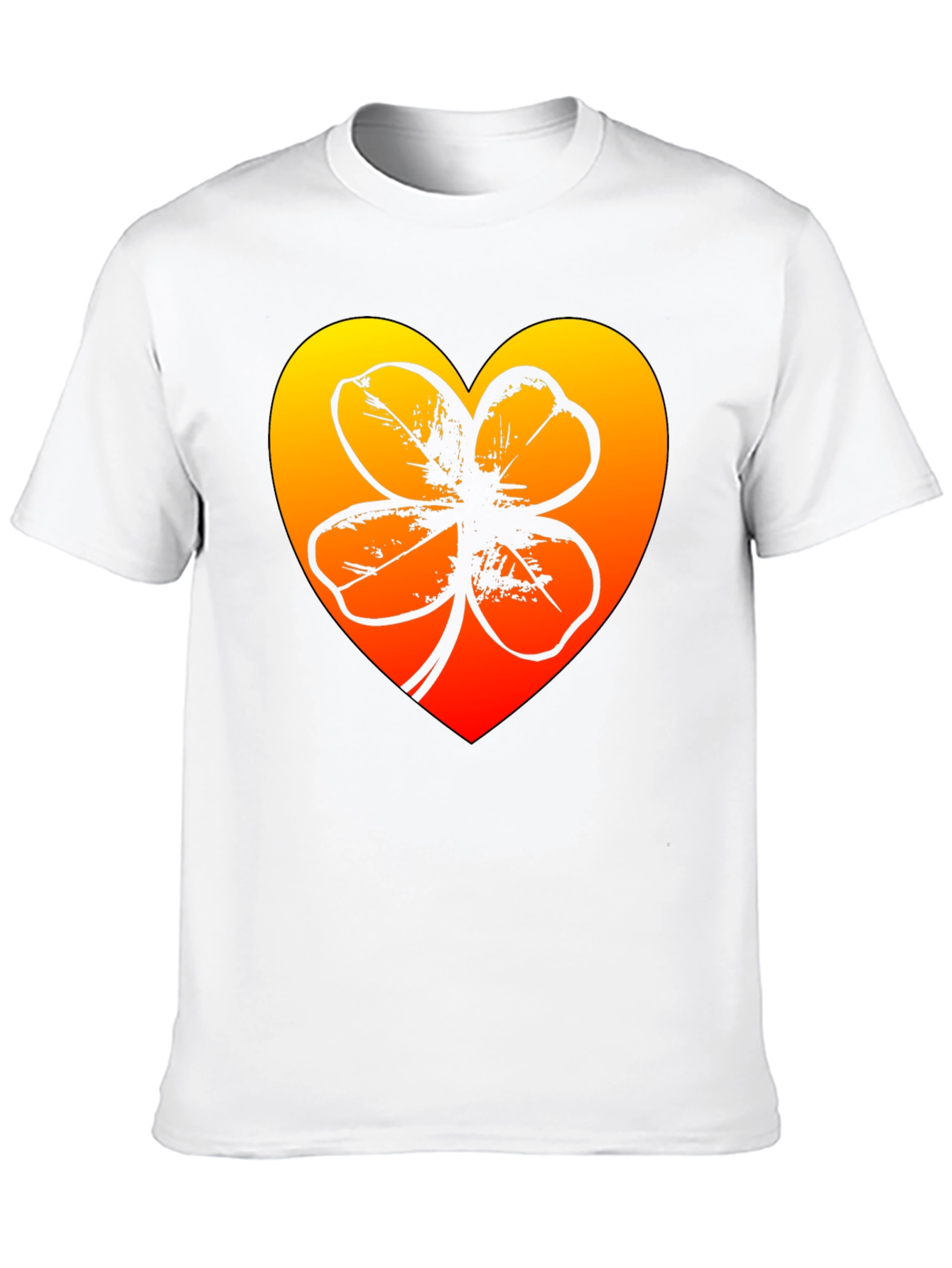 Lucky Heart Clover T-Shirt - Black