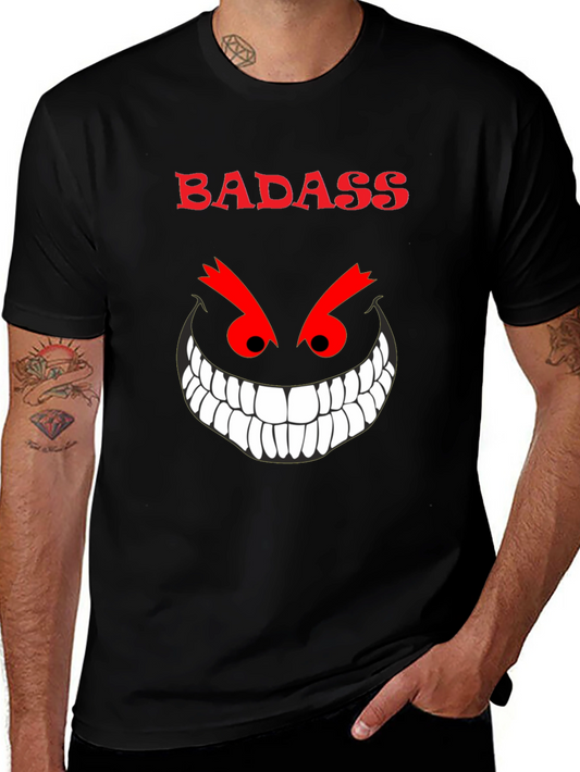 Badass Grin Graphic Tee - Mens Black T-Shirt