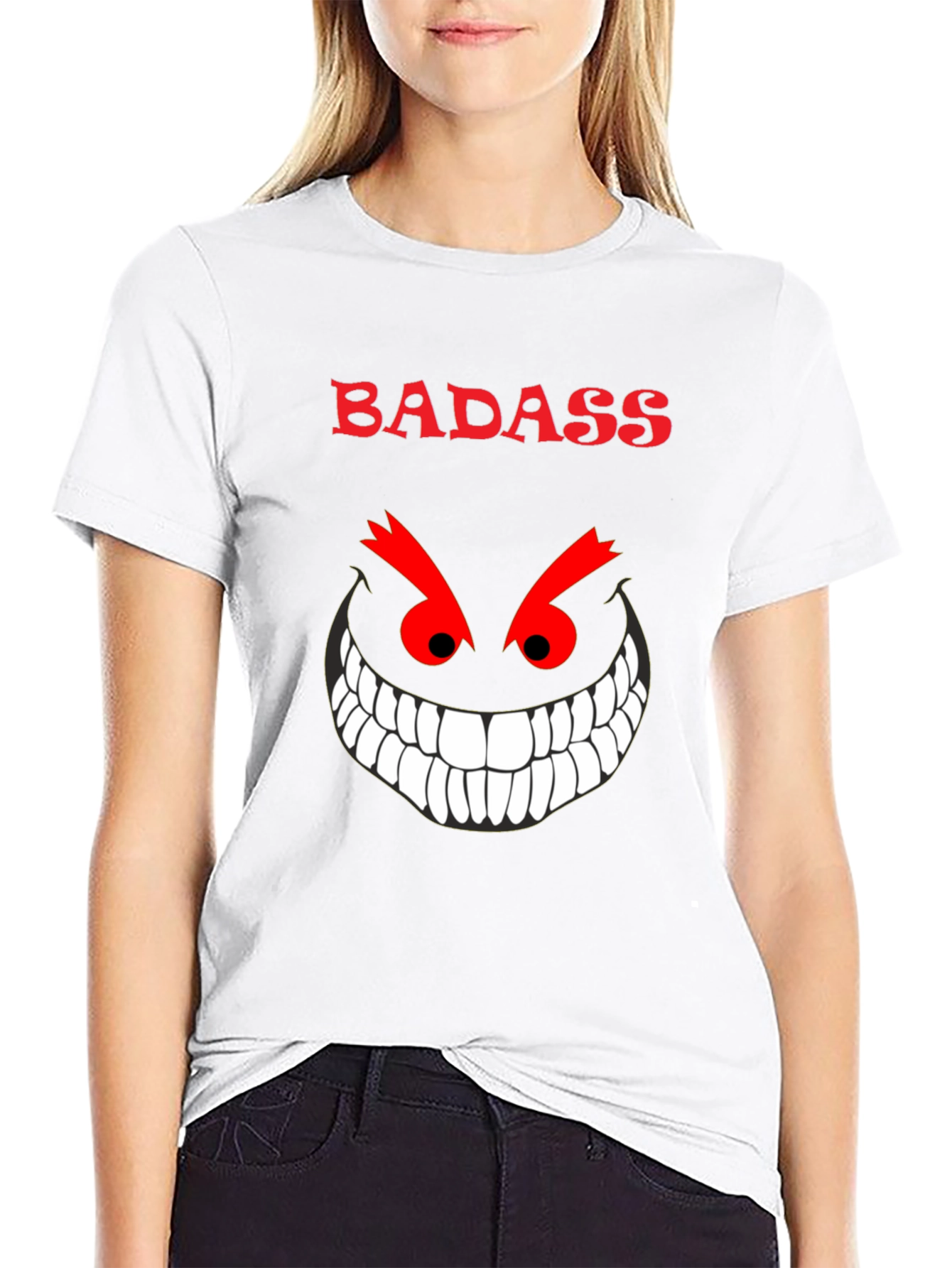 Badass Grin Graphic Tee - Mens Black T-Shirt