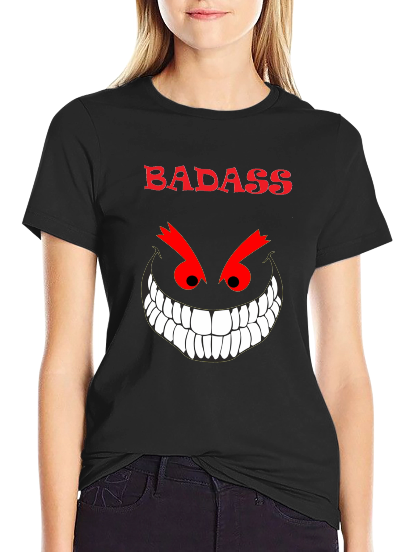 Badass Grin Graphic Tee - Mens Black T-Shirt