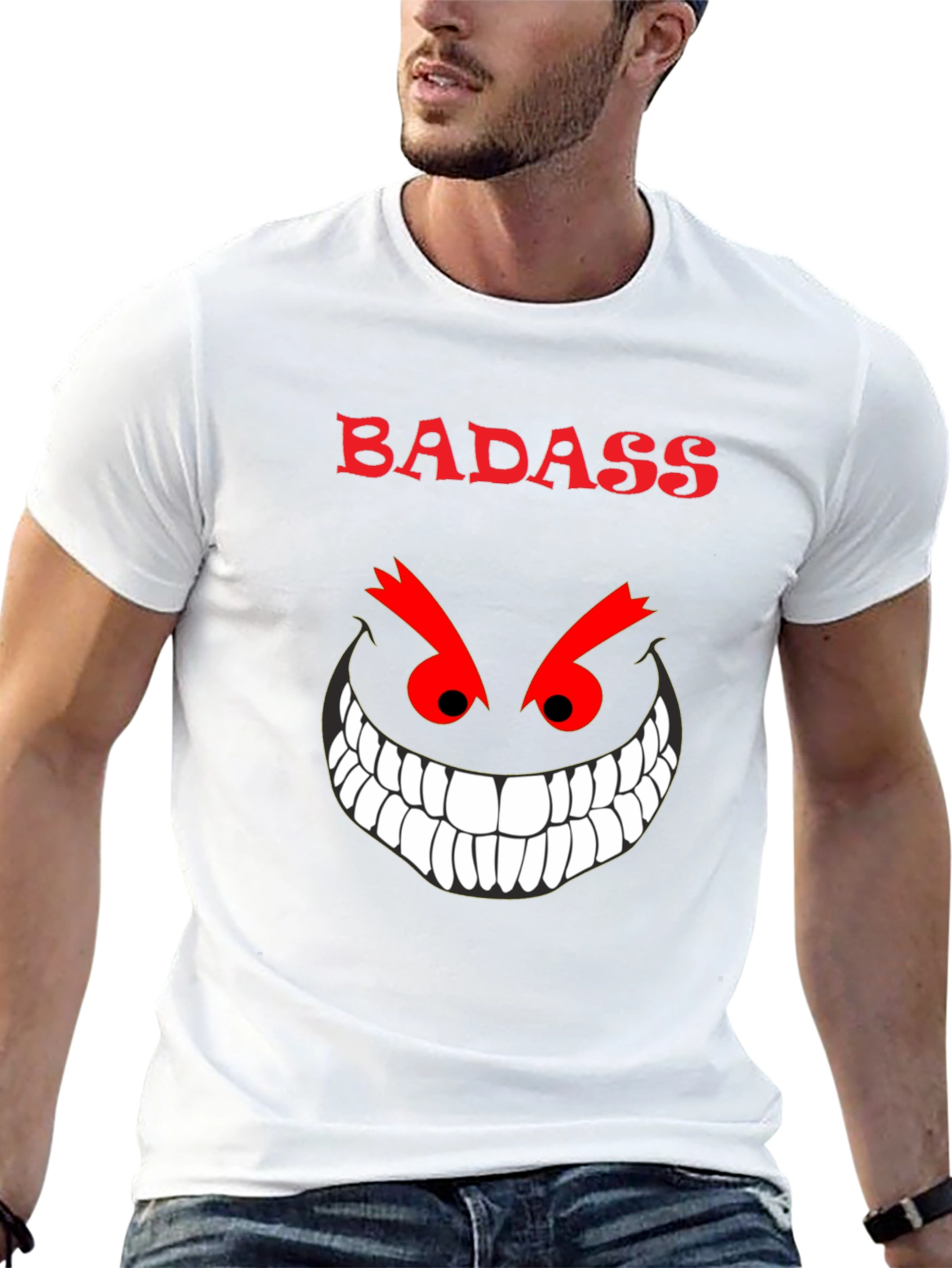 Badass Grin Graphic Tee - Mens Black T-Shirt