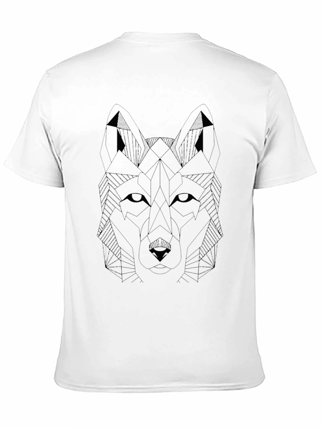 Geometric Wolf Graphic Tee - Stylish Black T-Shirt