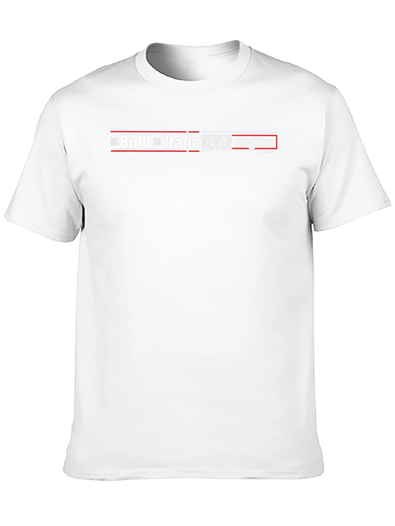 Bold Italic Never Regular Black Graphic Tee
