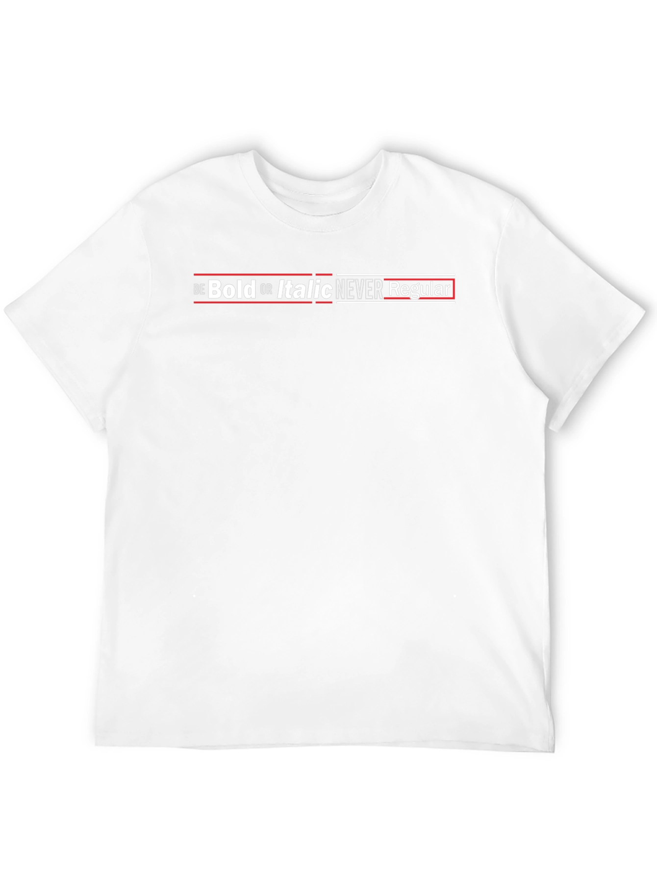 Bold Italic Never Regular Black Graphic Tee