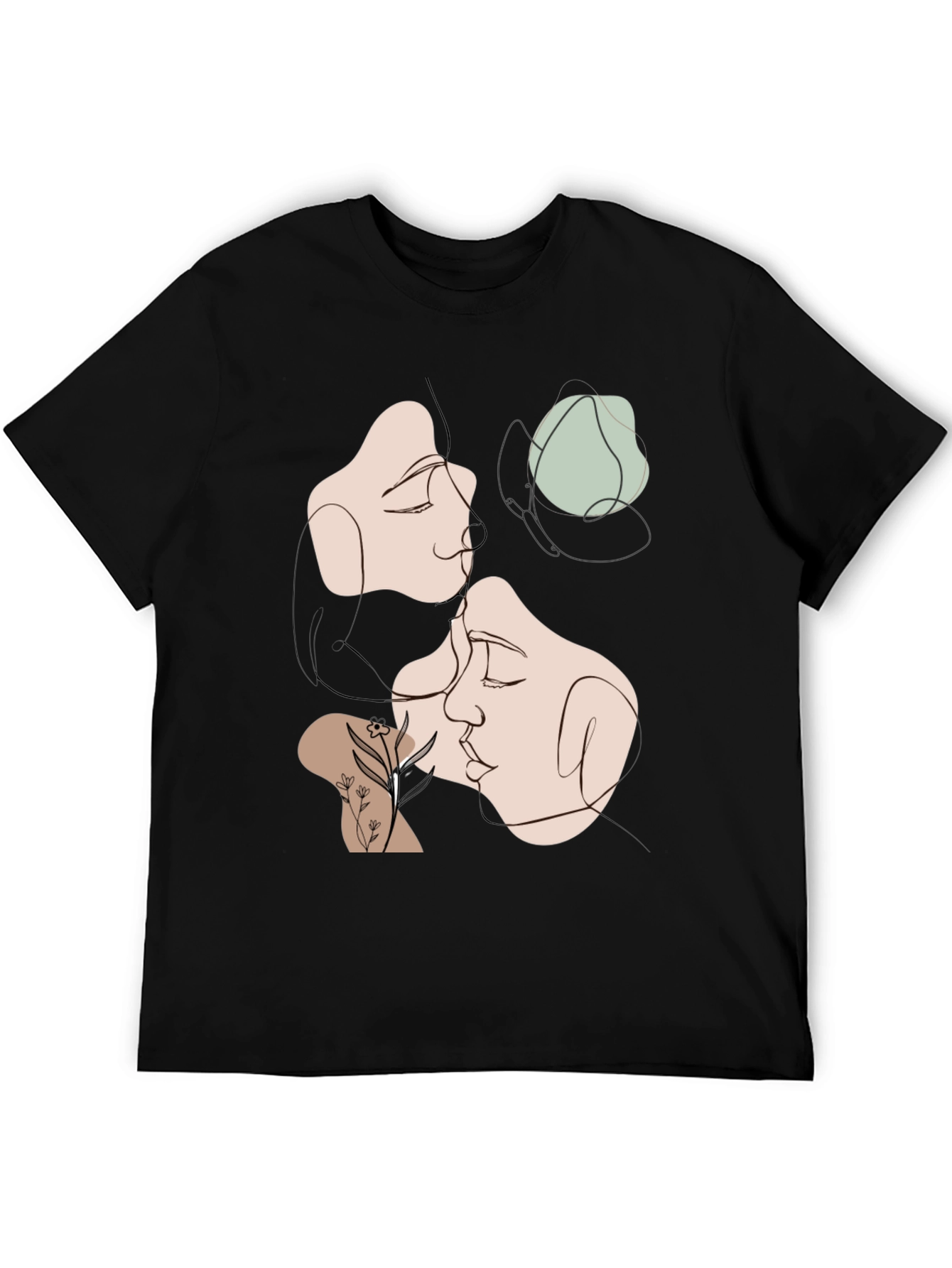 Abstract Faces Graphic Tee - Modern Art Shirt
