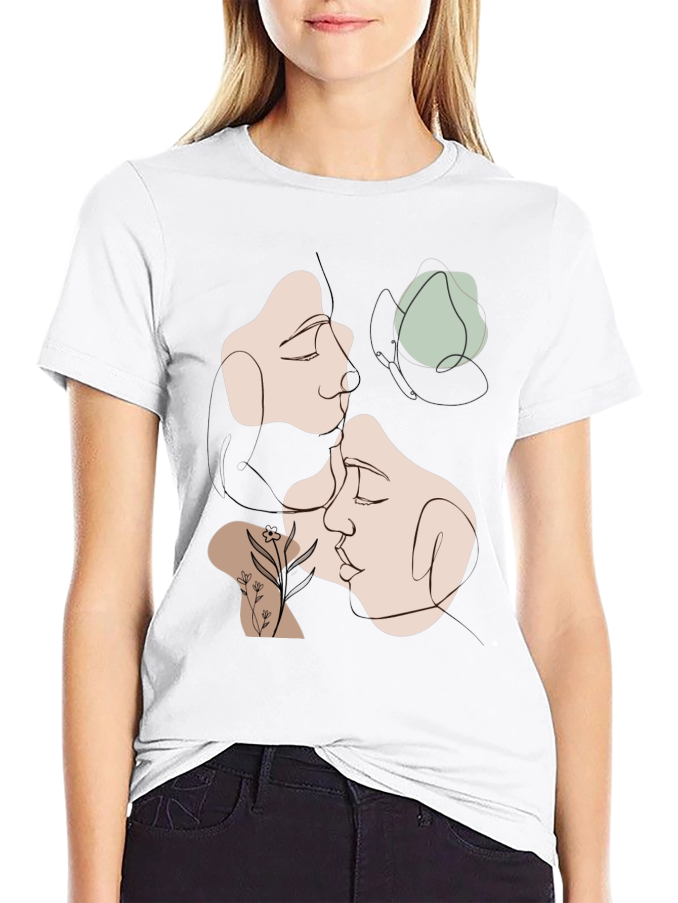 Abstract Faces Graphic Tee - Modern Art Shirt