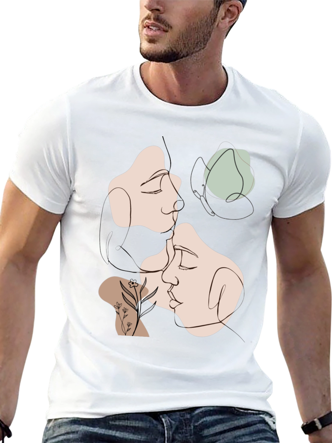Abstract Faces Graphic Tee - Modern Art Shirt
