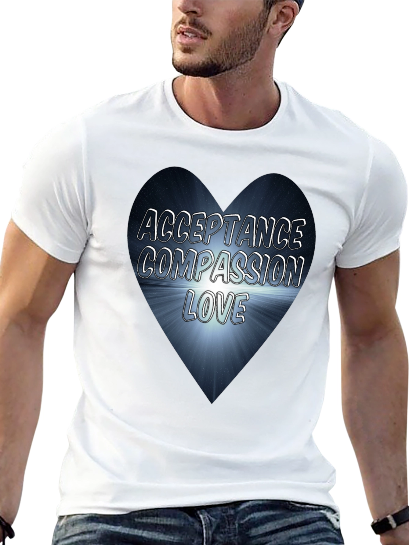 Acceptance Compassion Love Heart Graphic Tee