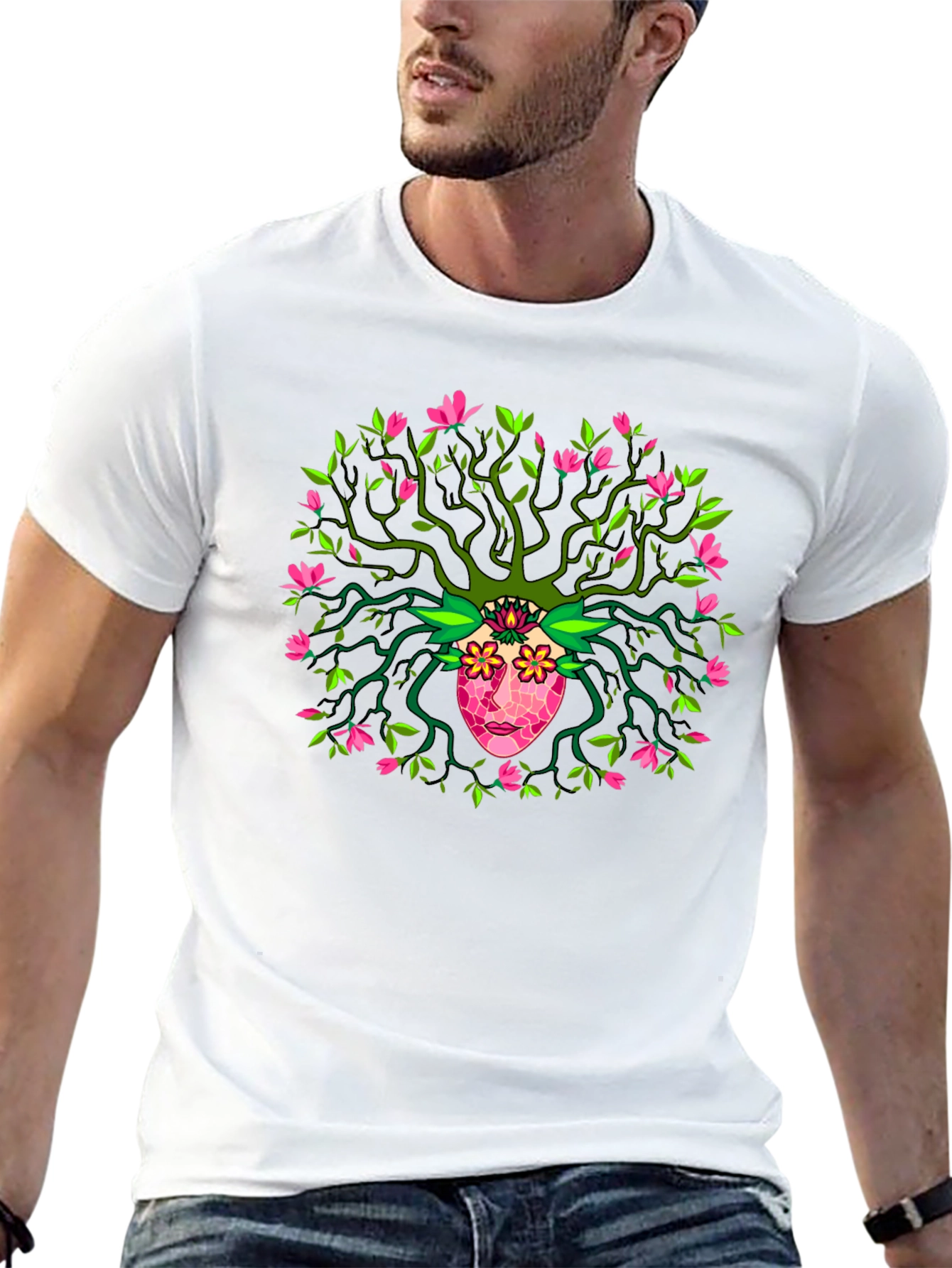 Nature Spirit Graphic Tee - Unique Artistic Design