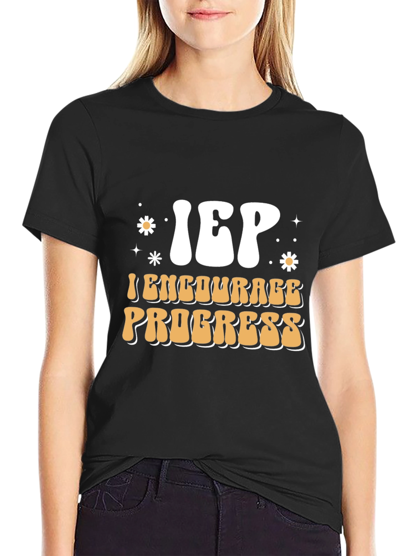IEP Encourage Progress Black T-Shirt