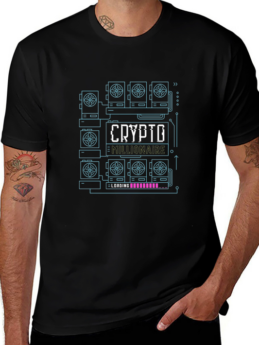 Crypto Millionaire Graphic Black T-Shirt