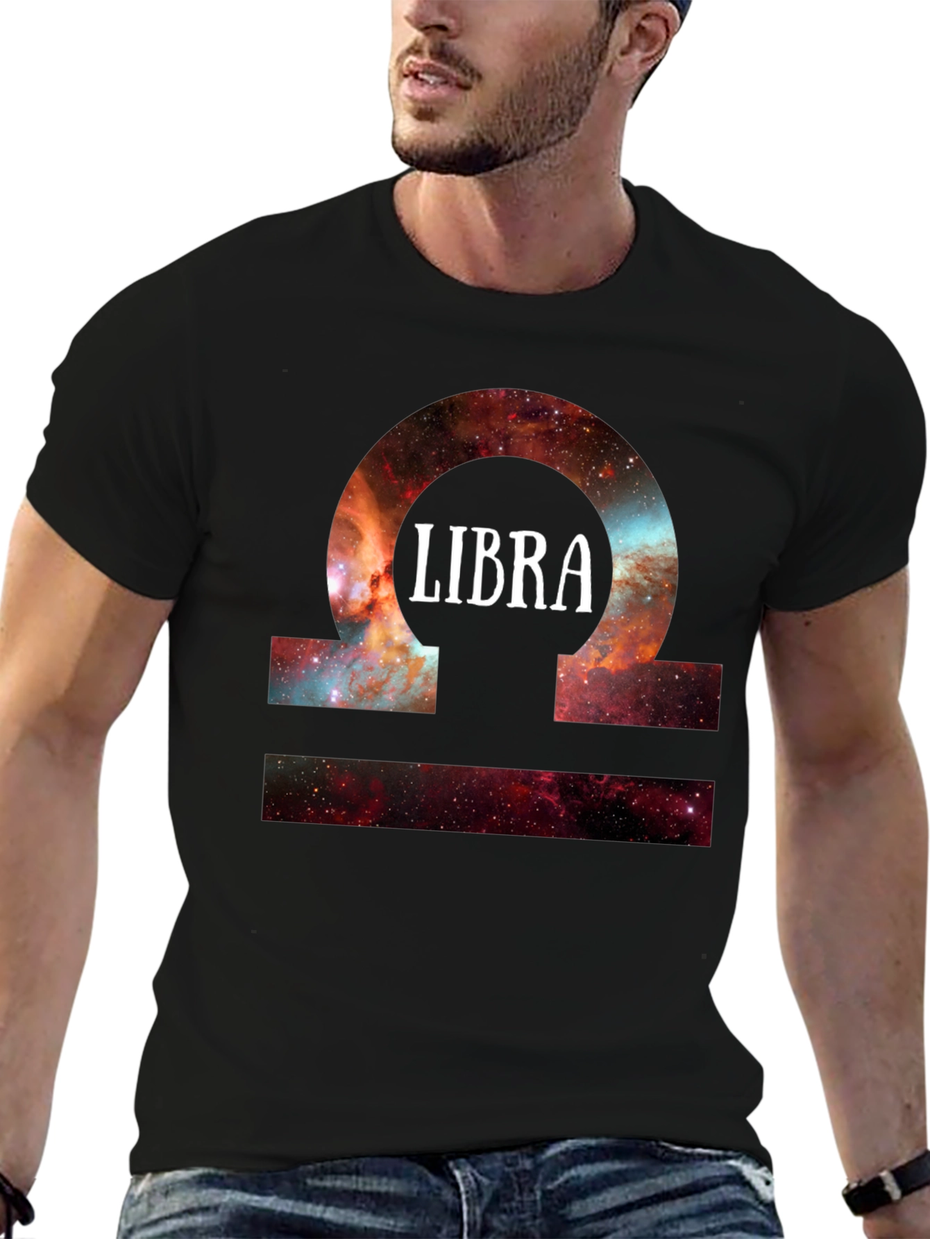 Libra Zodiac Sign Galaxy Graphic T-Shirt