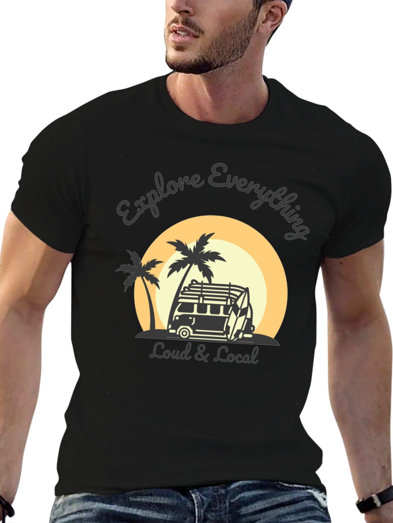 Explore Everything Loud & Local Black Graphic Tee