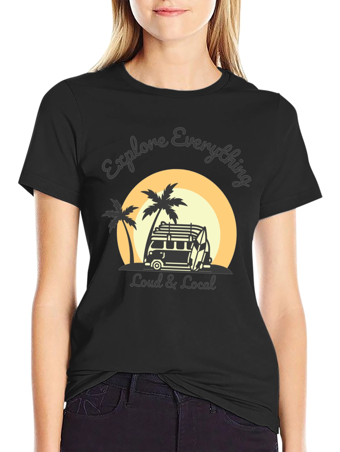 Explore Everything Loud & Local Black Graphic Tee