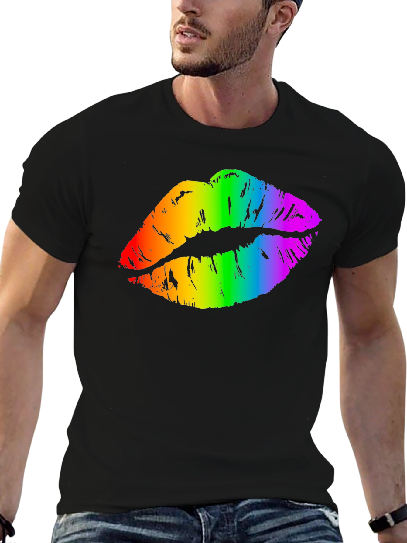 Rainbow Lips Graphic Tee - Pride Month Shirt