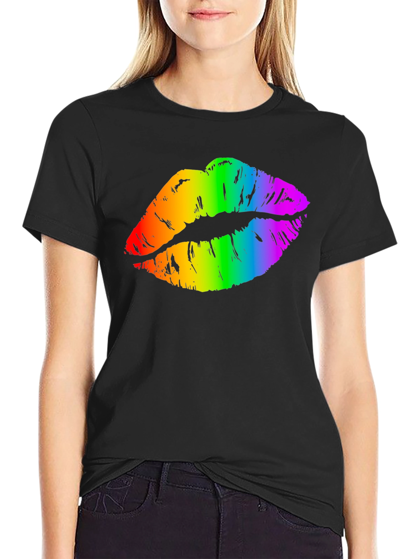 Rainbow Lips Graphic Tee - Pride Month Shirt