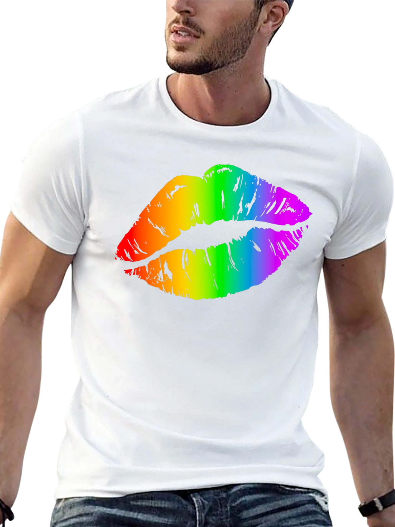 Rainbow Lips Graphic Tee - Pride Month Shirt