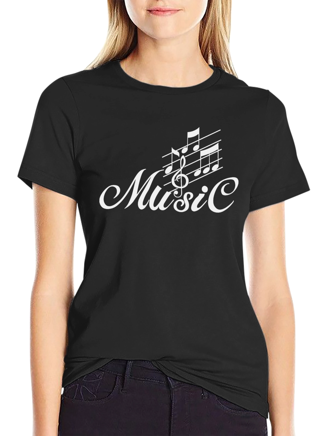 Music Graphic Black T-Shirt for Men