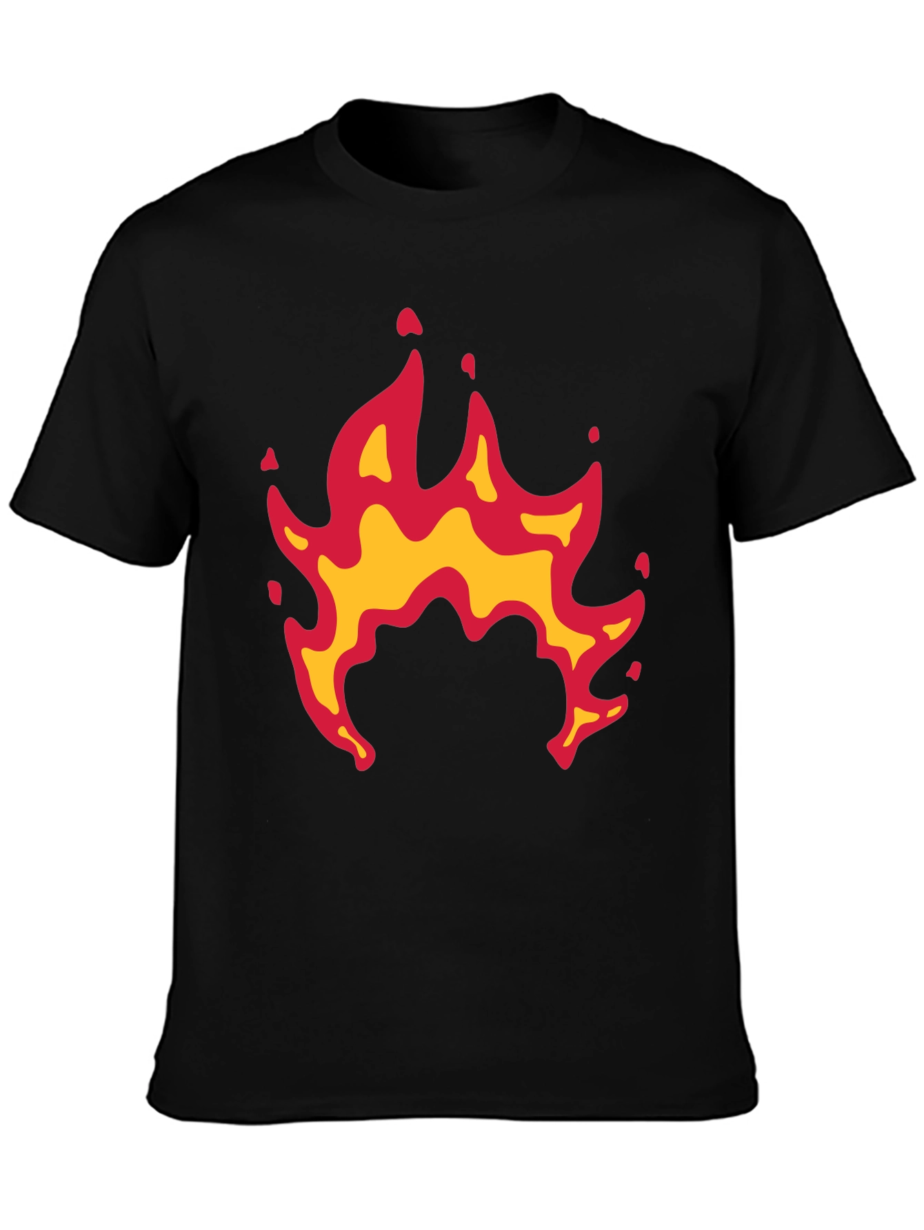 Fiery Flames Graphic Black Tee