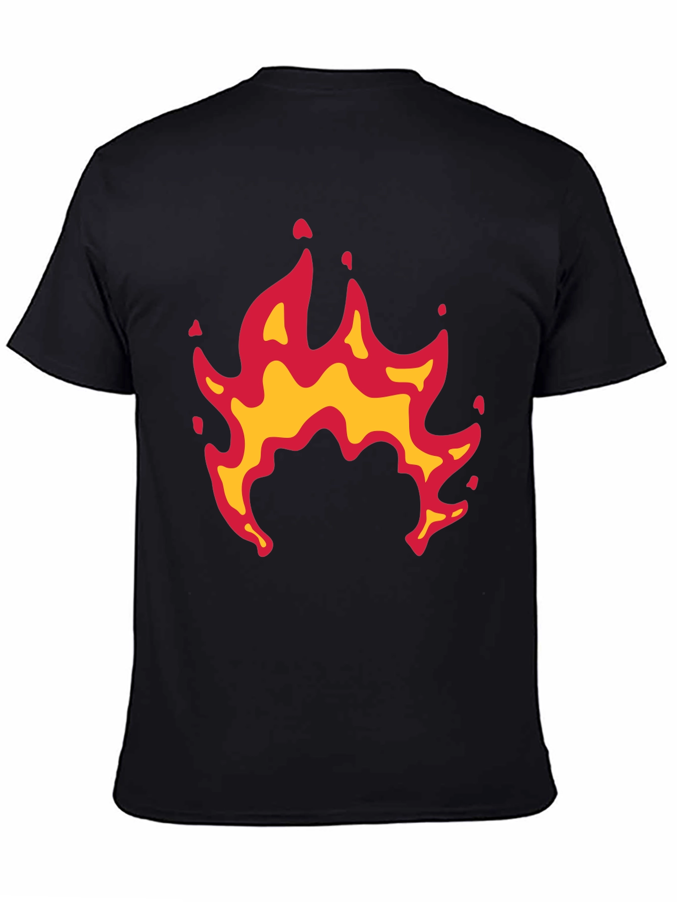 Fiery Flames Graphic Black Tee