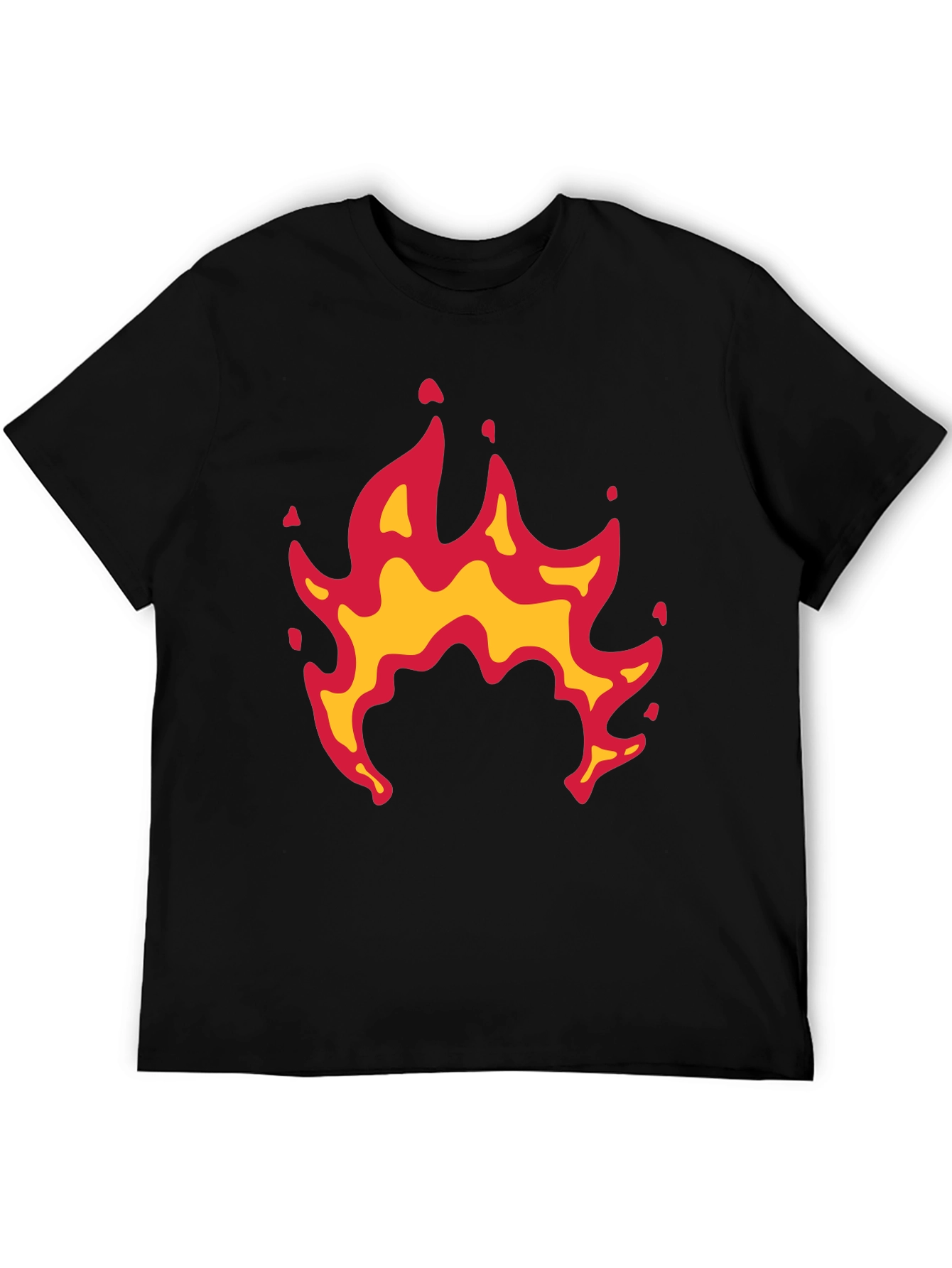 Fiery Flames Graphic Black Tee