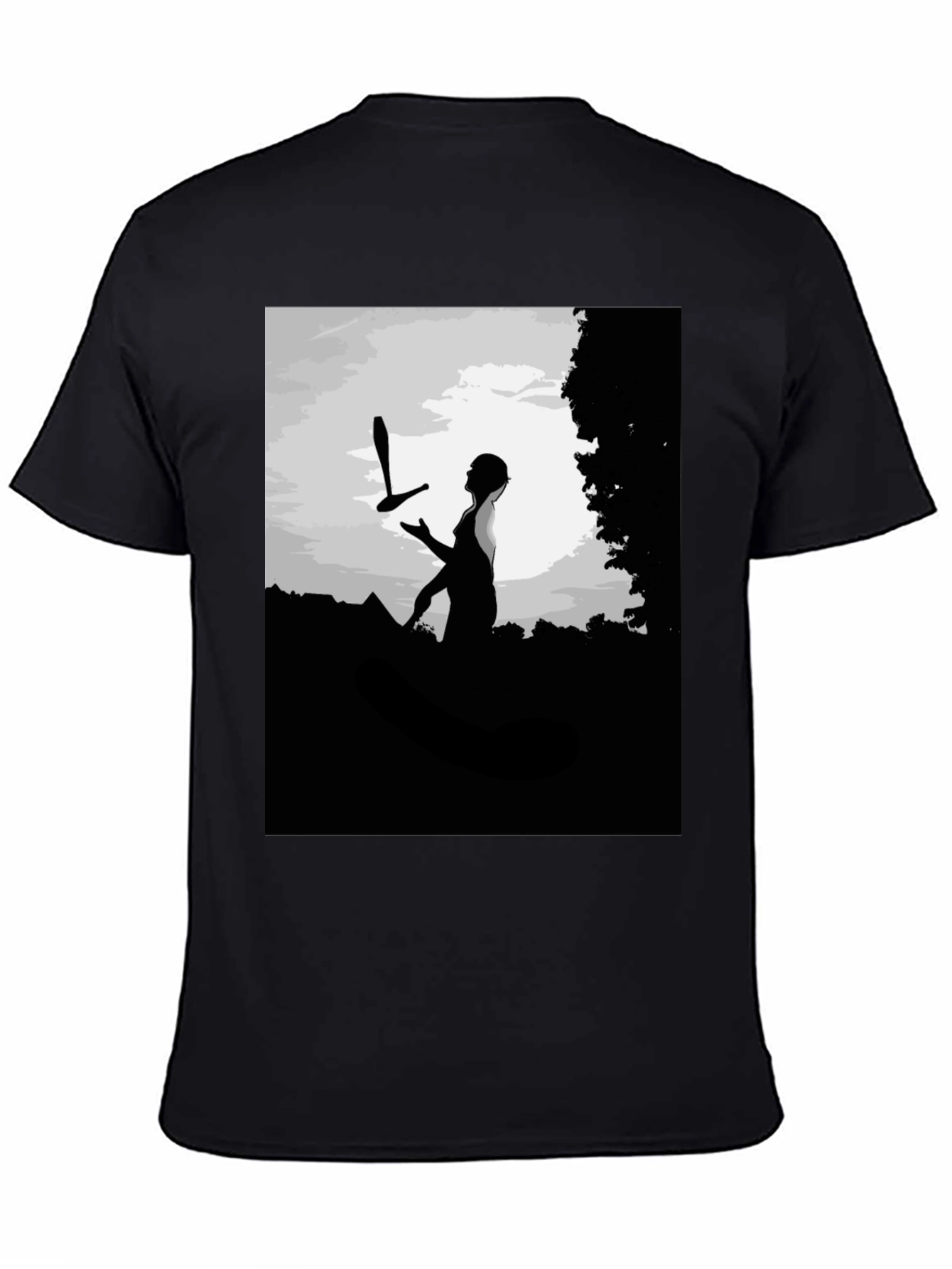 Juggling Act Graphic Tee - Stylish Black Cotton Shirt