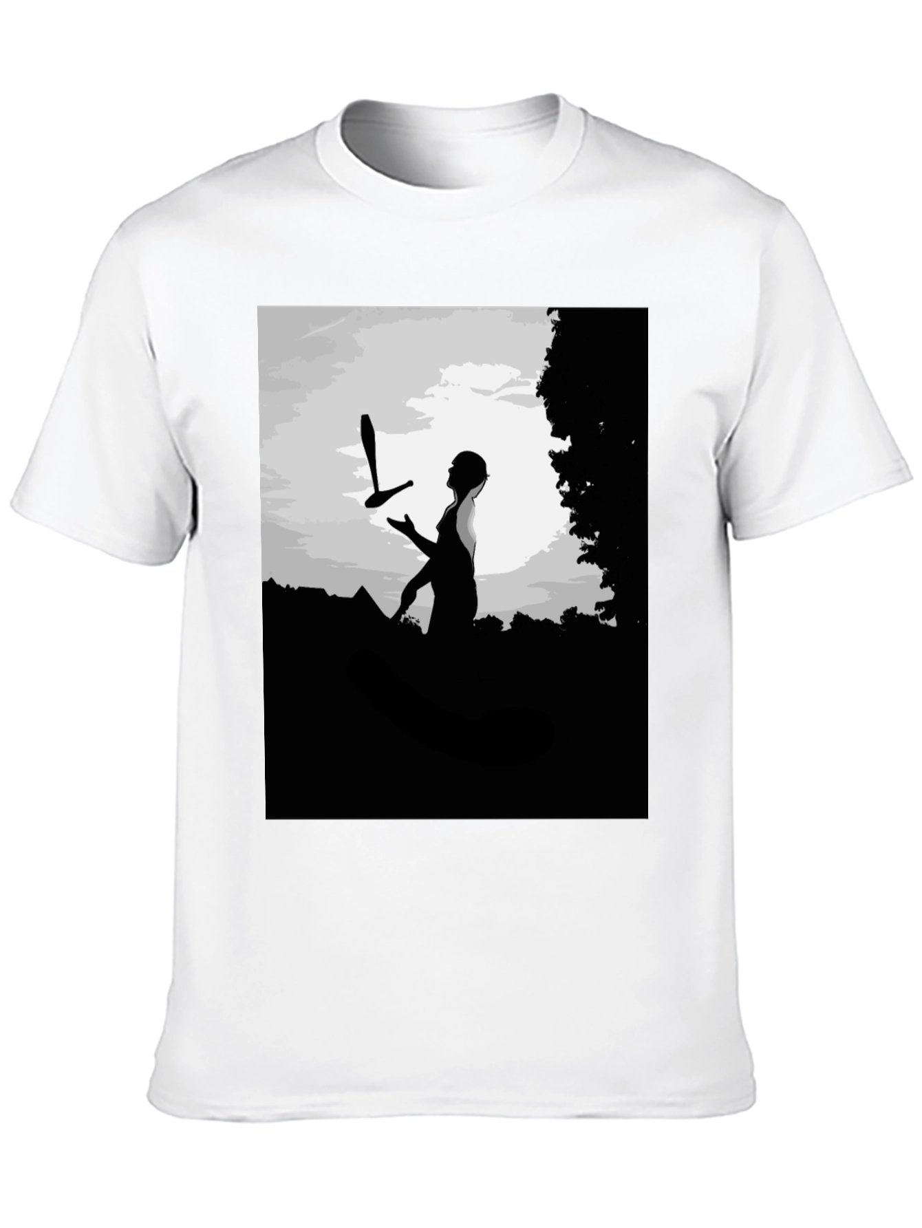Juggling Act Graphic Tee - Stylish Black Cotton Shirt