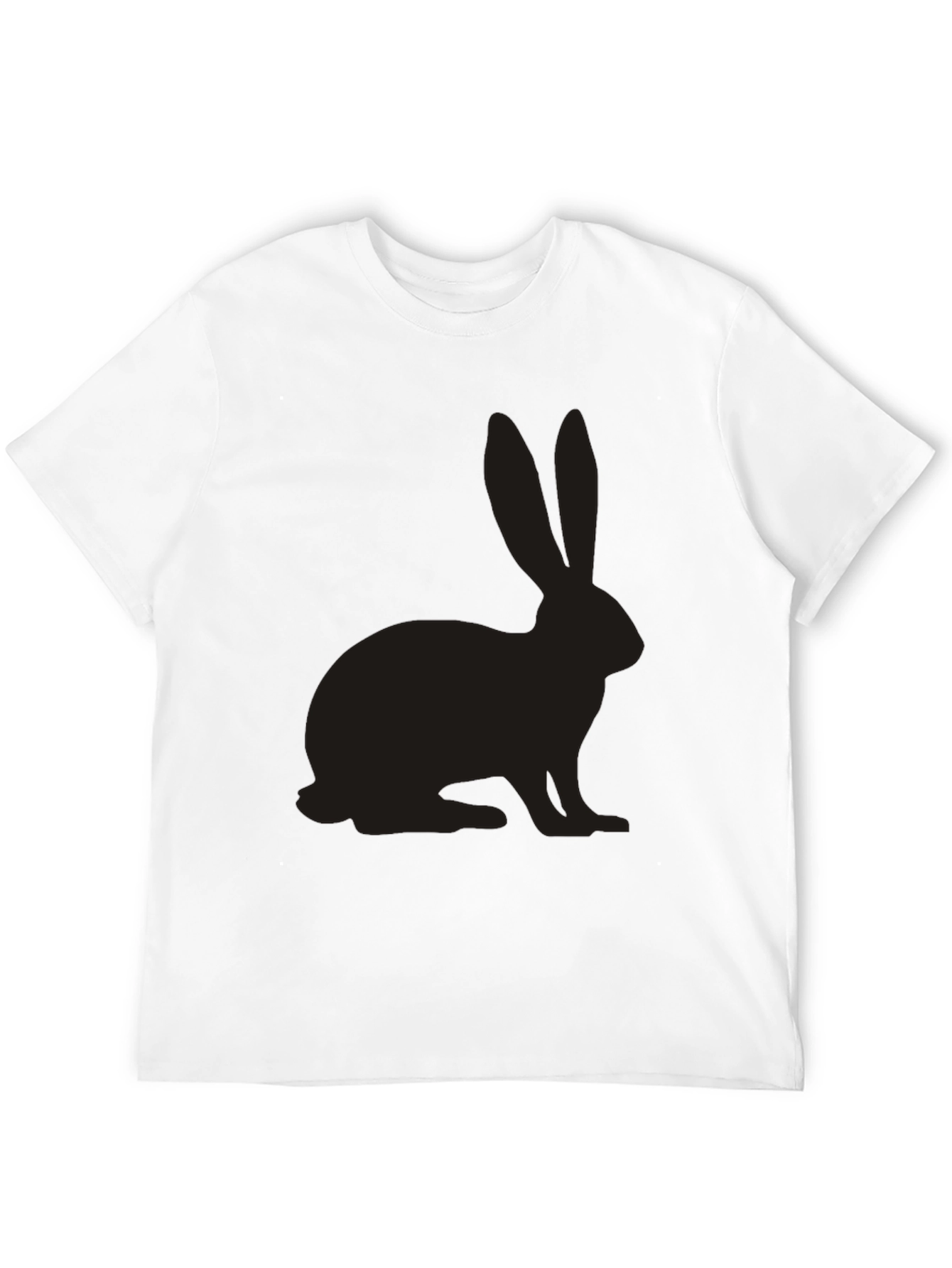 Mens Black T-Shirt with Rabbit Silhouette