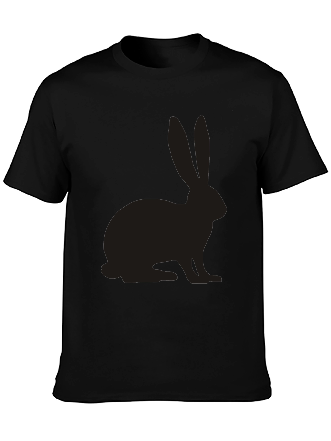 Mens Black T-Shirt with Rabbit Silhouette