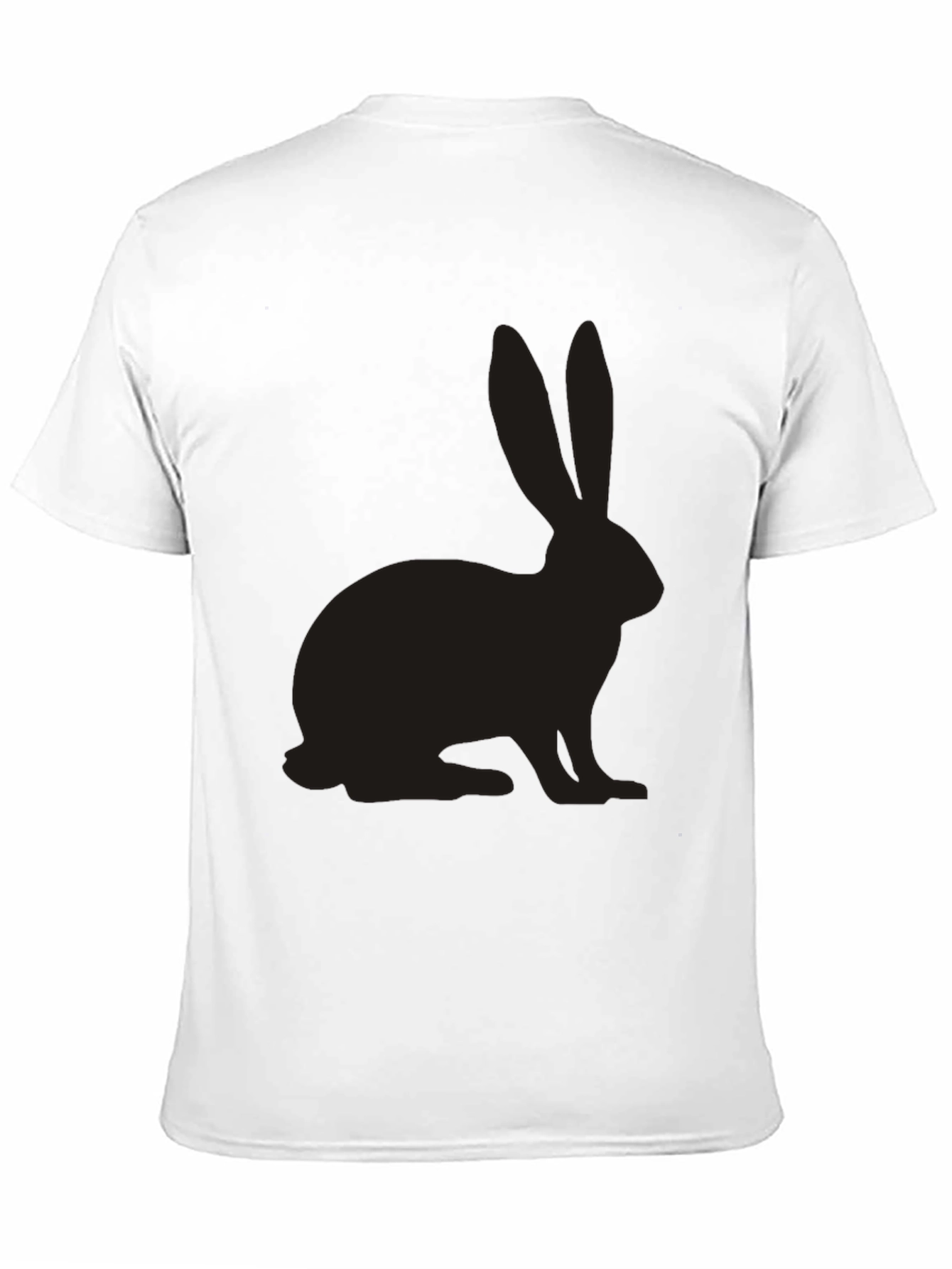 Mens Black T-Shirt with Rabbit Silhouette