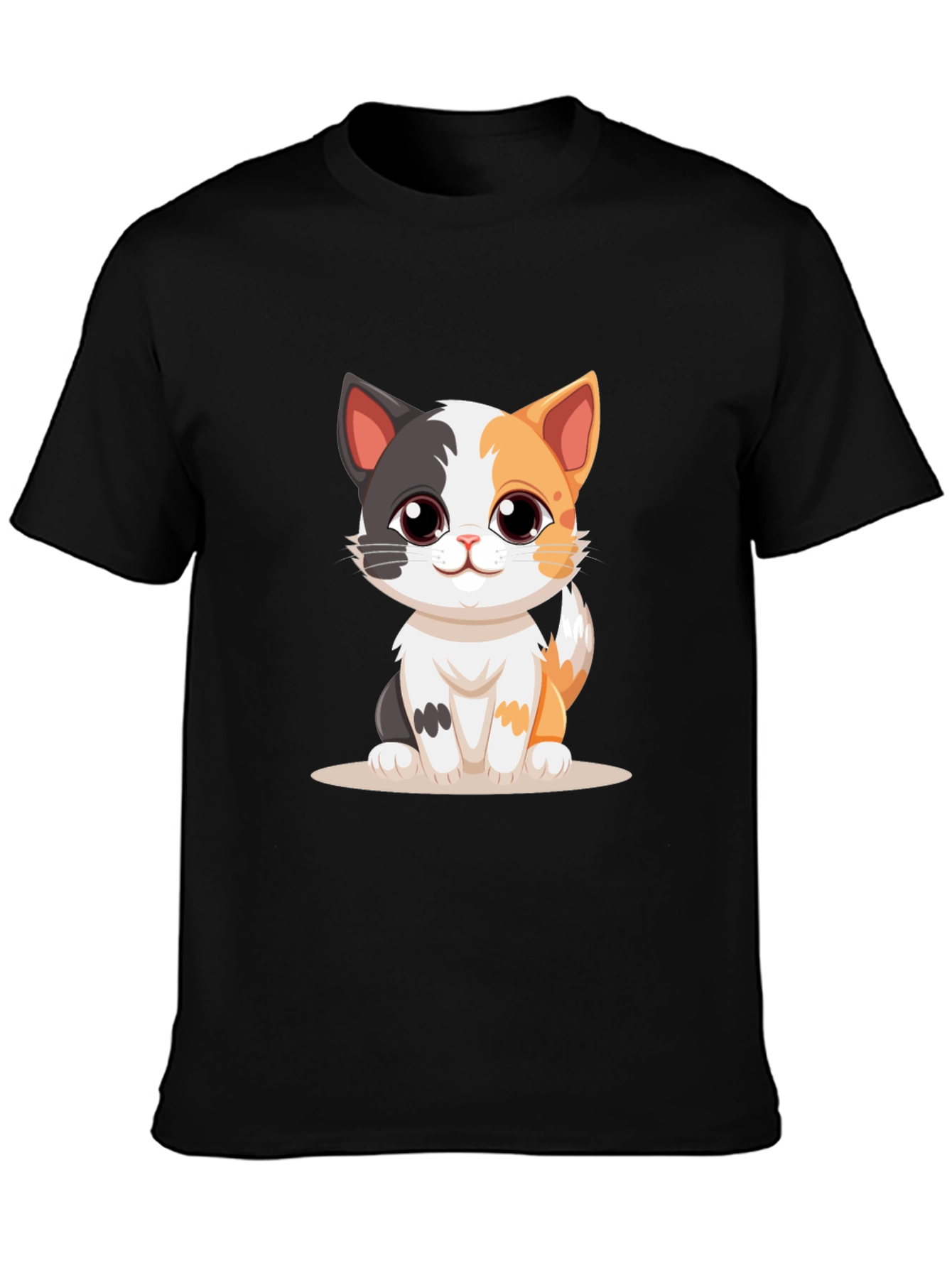 Cute Kitten Black T-Shirt