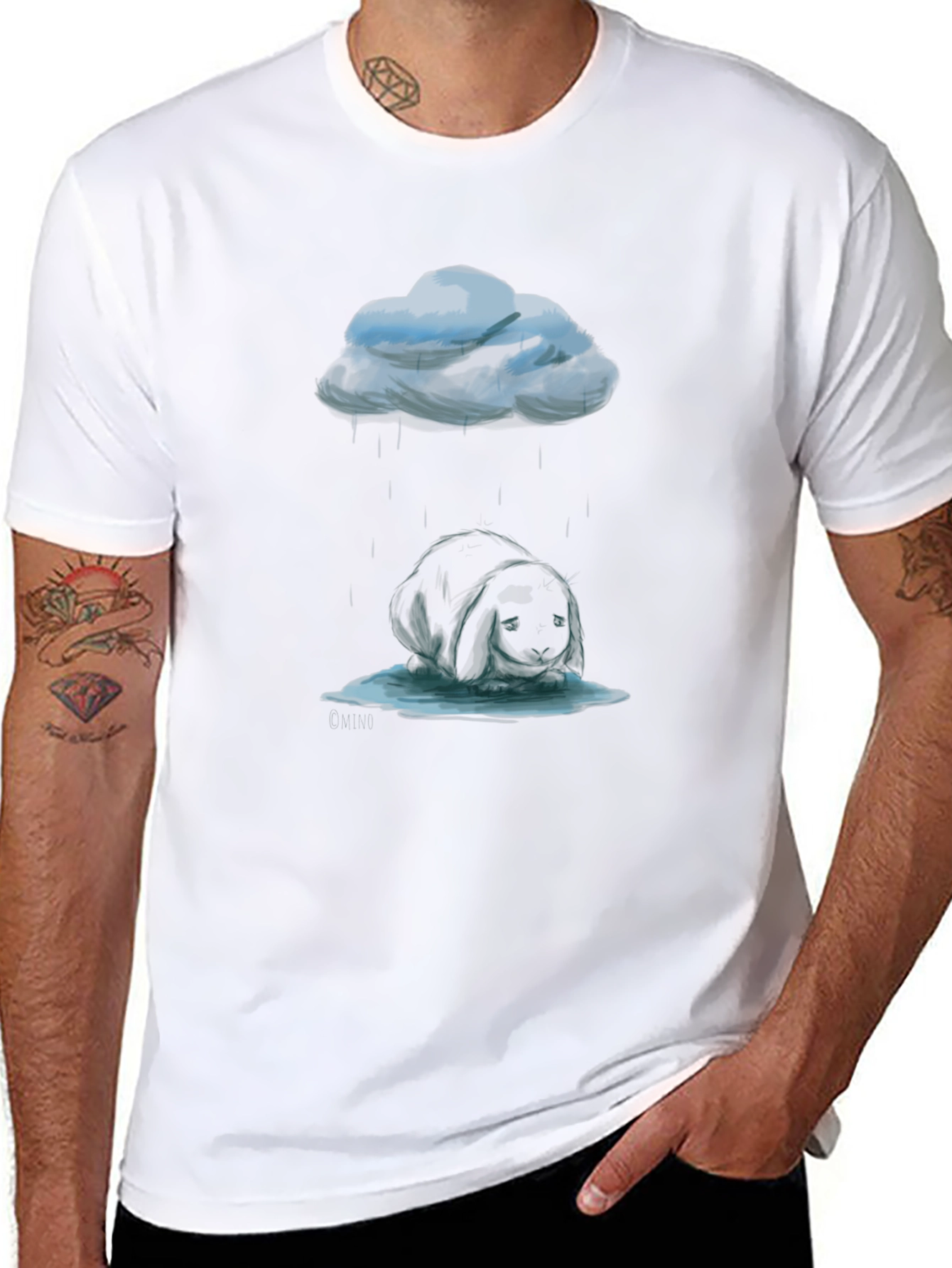 Rainy Day Bunny Tee - Dark Humor T-Shirt