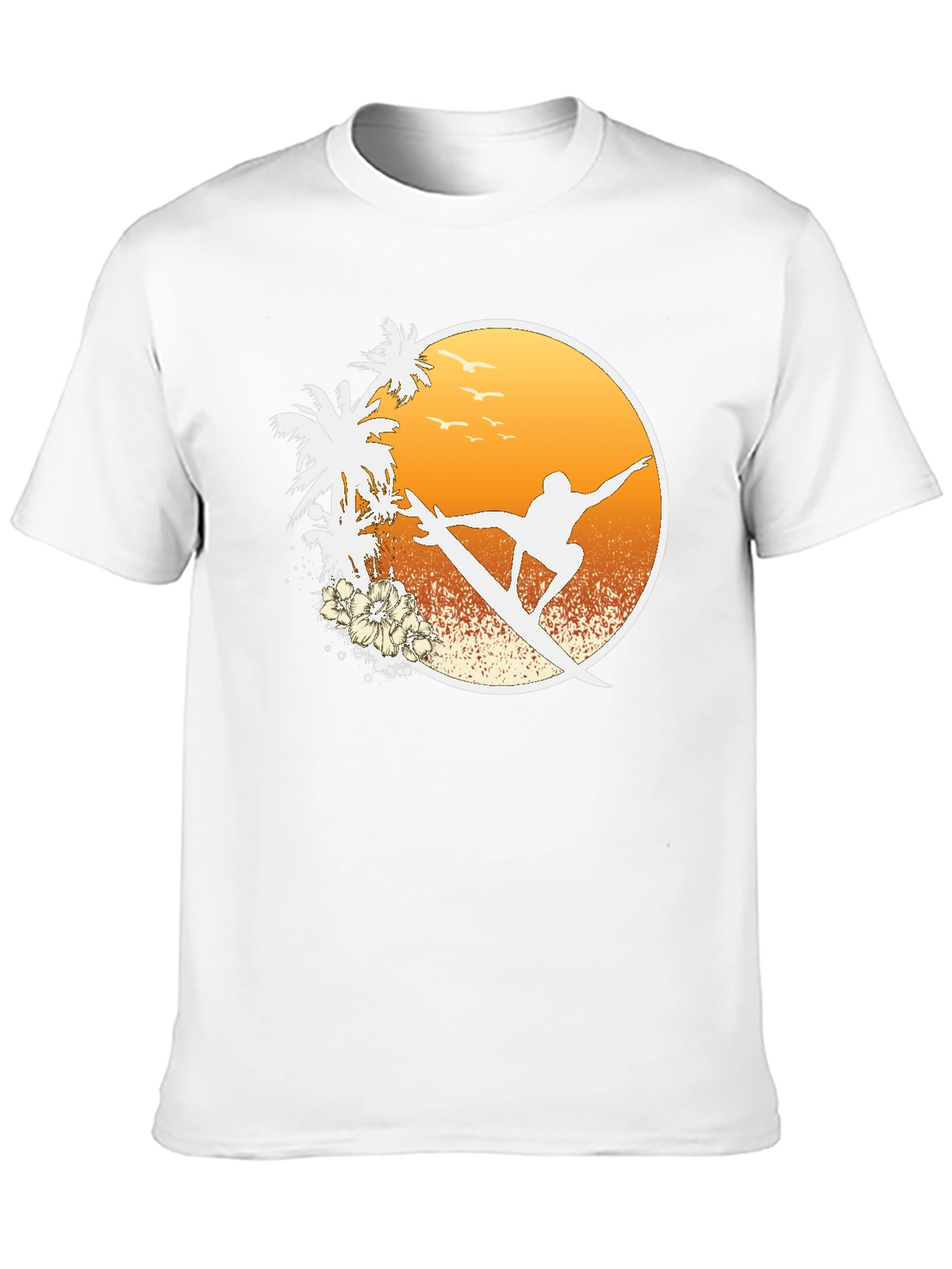 Surfer Sunset Graphic Tee - Beach Vibes T-Shirt