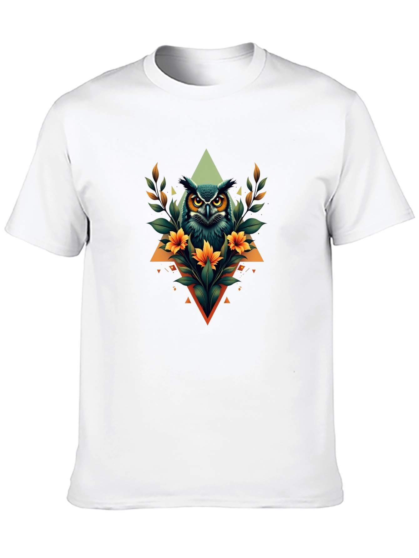 Owl Graphic Print Black T-Shirt
