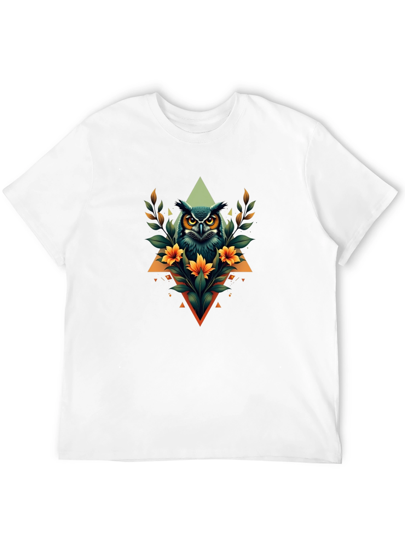 Owl Graphic Print Black T-Shirt
