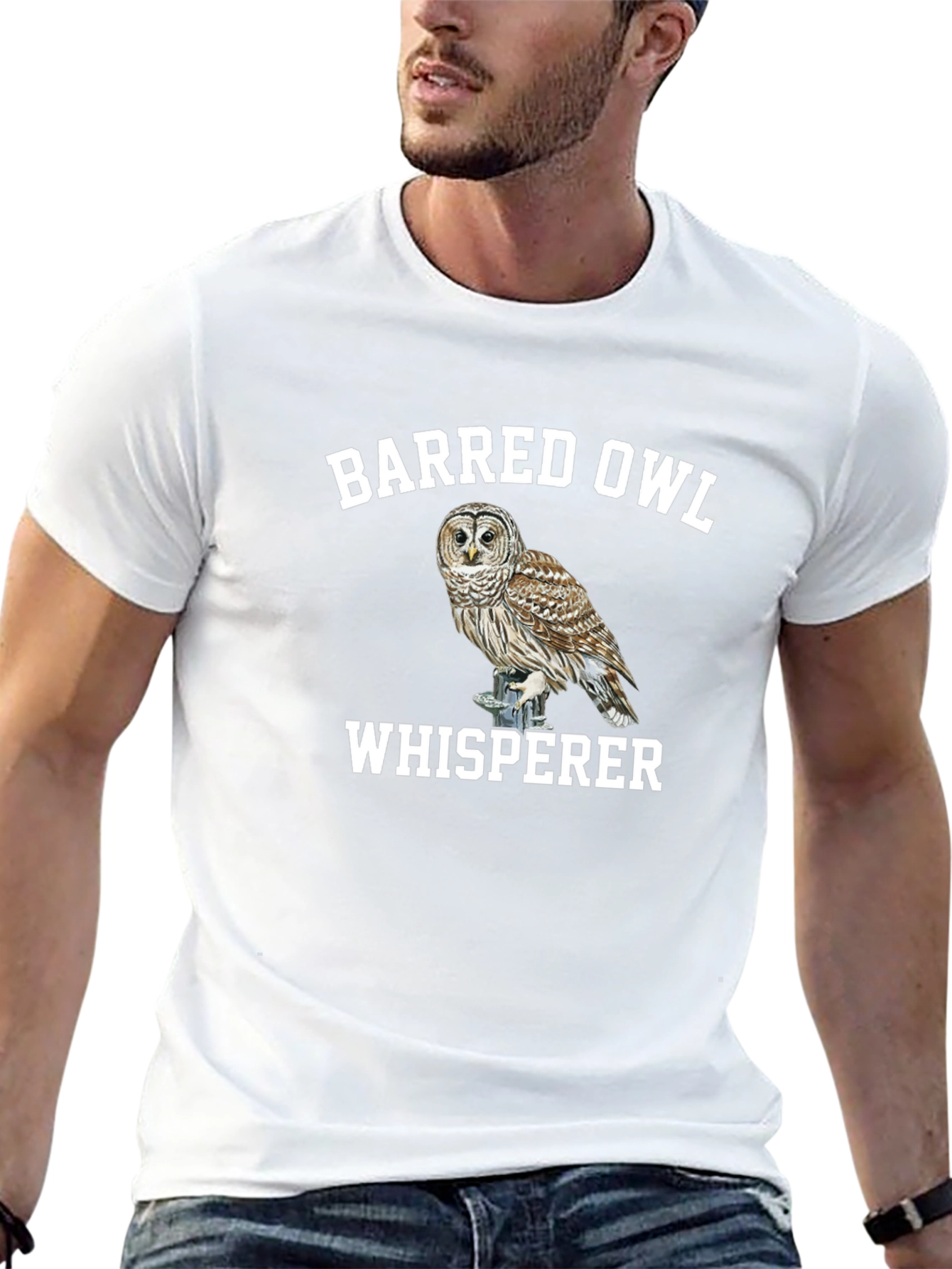 Barred Owl Whisperer Black T-Shirt