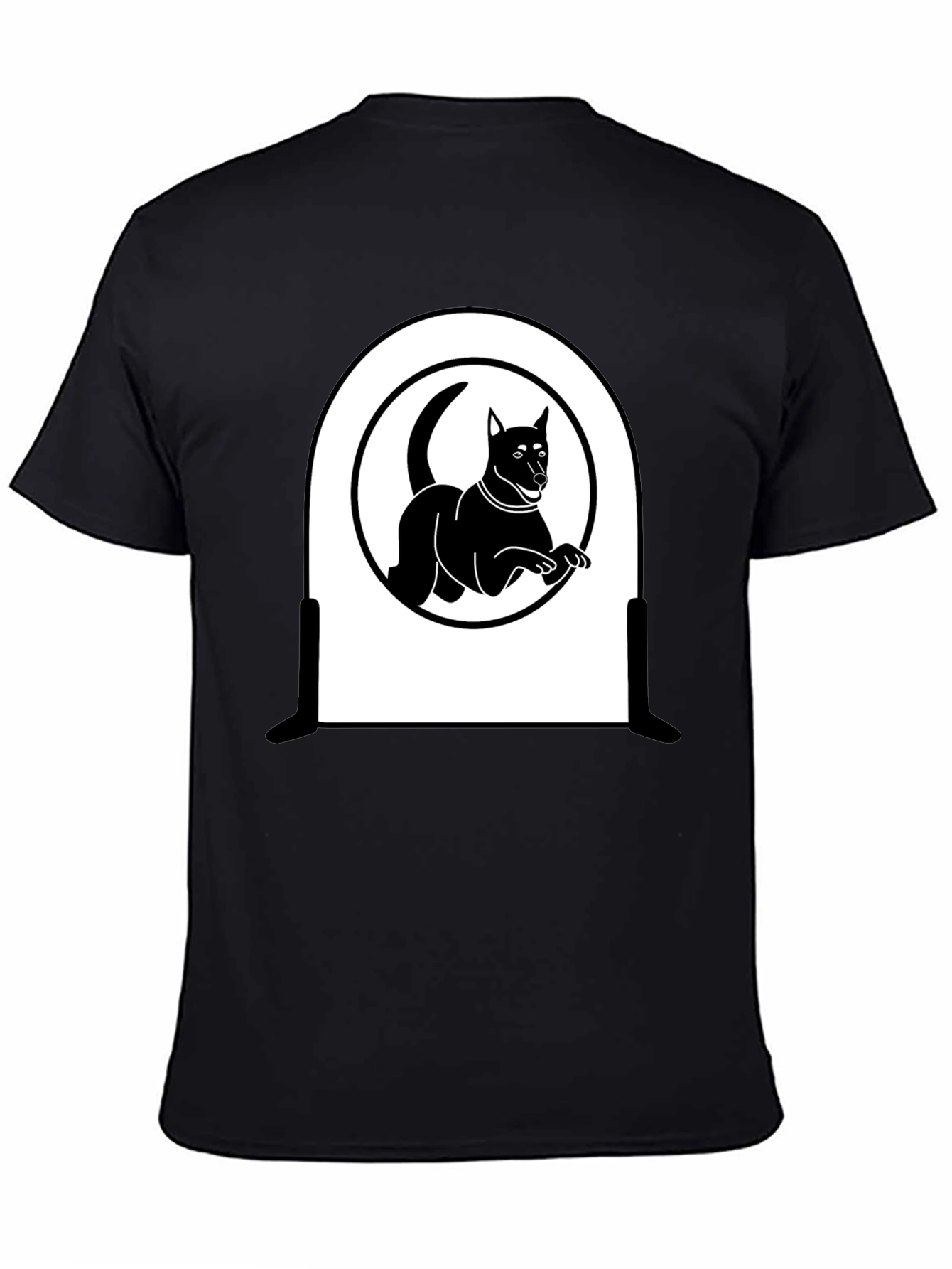 Dog Silhouette T-Shirt - Sleek Black Design