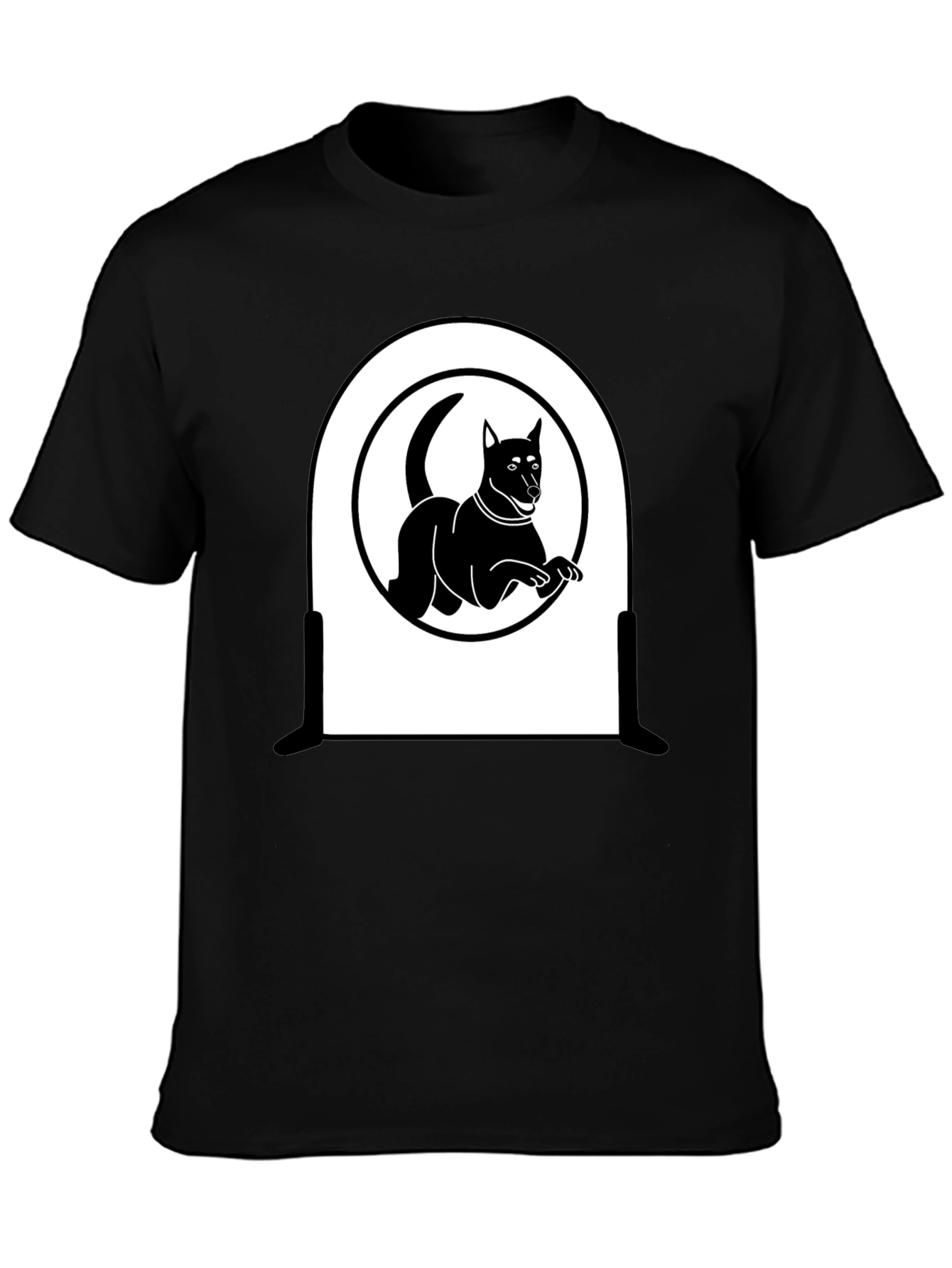 Dog Silhouette T-Shirt - Sleek Black Design