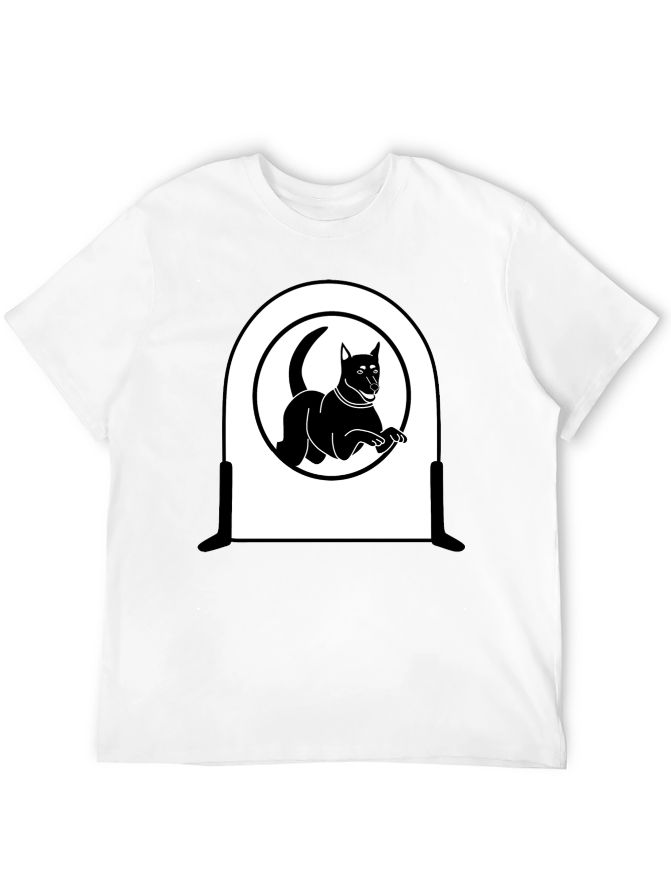Dog Silhouette T-Shirt - Sleek Black Design