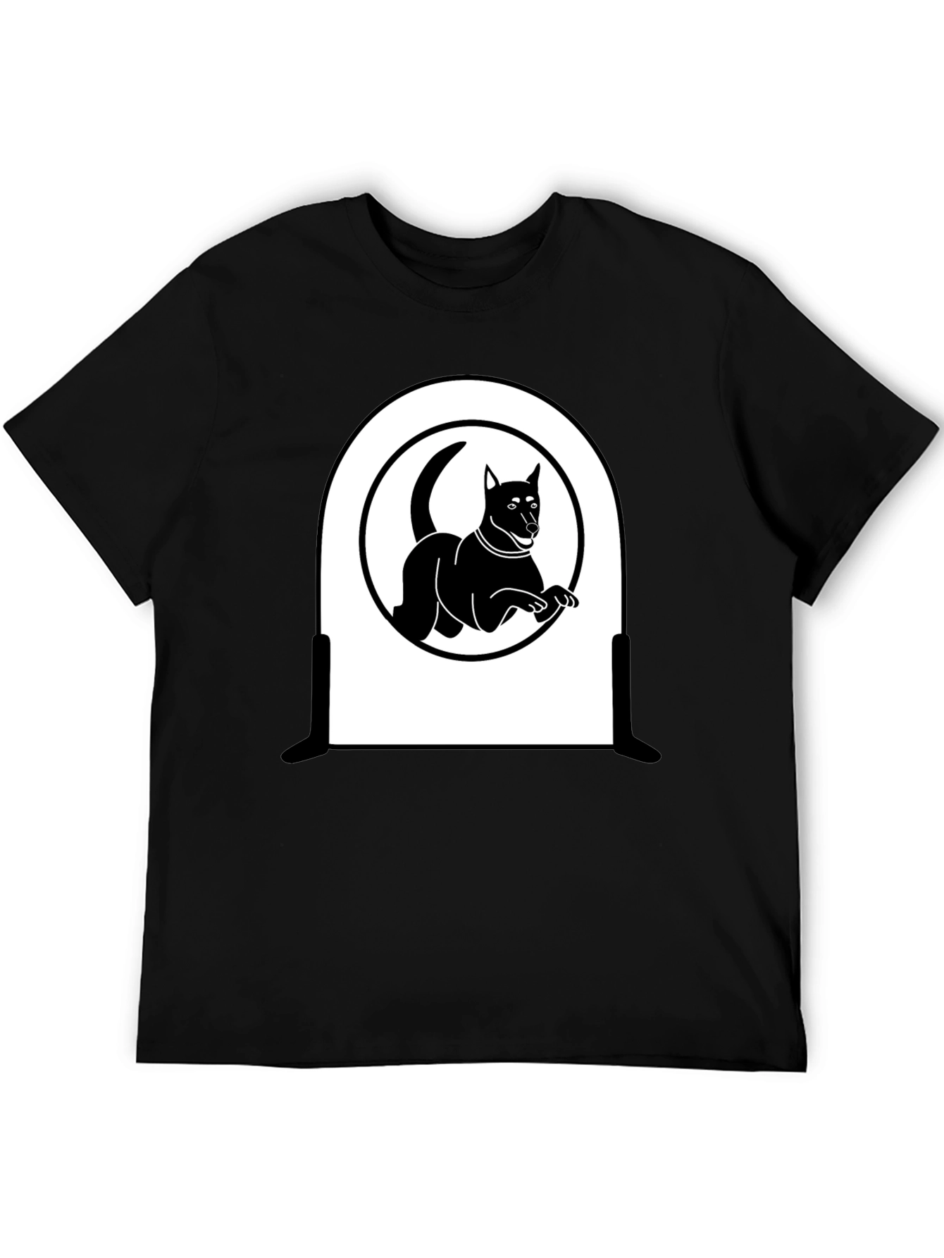 Dog Silhouette T-Shirt - Sleek Black Design