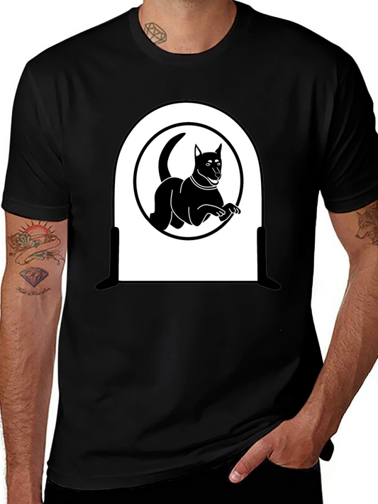 Dog Silhouette T-Shirt - Sleek Black Design