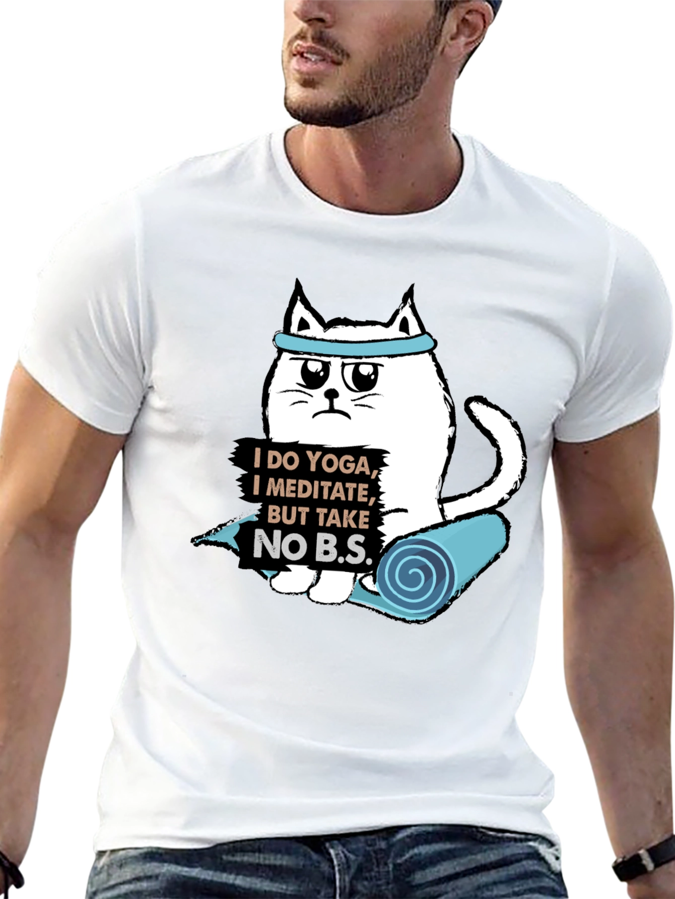 Yoga Cat T-Shirt: Meditate & Take No BS!