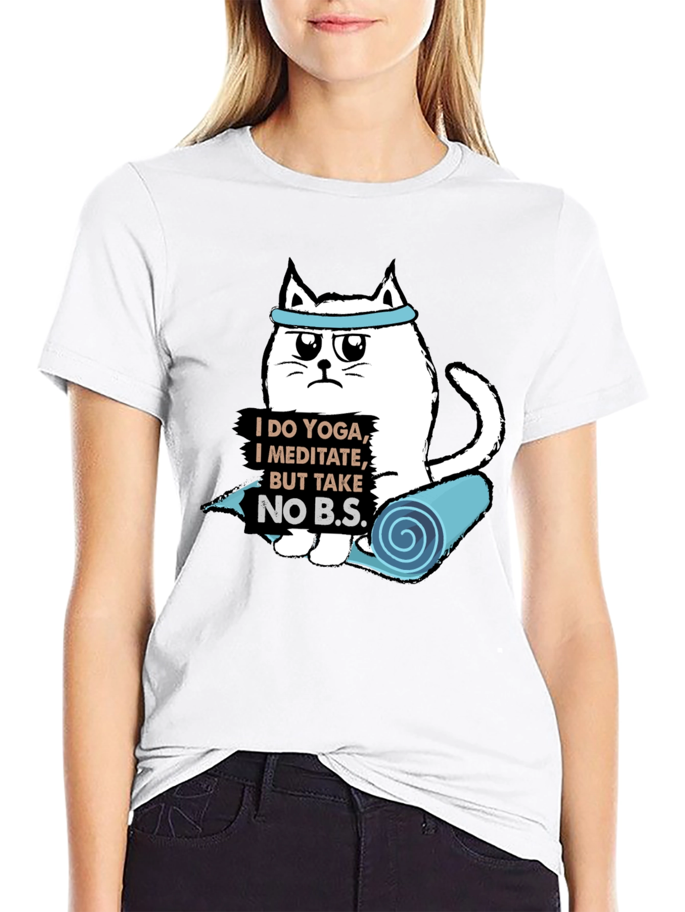 Yoga Cat T-Shirt: Meditate & Take No BS!