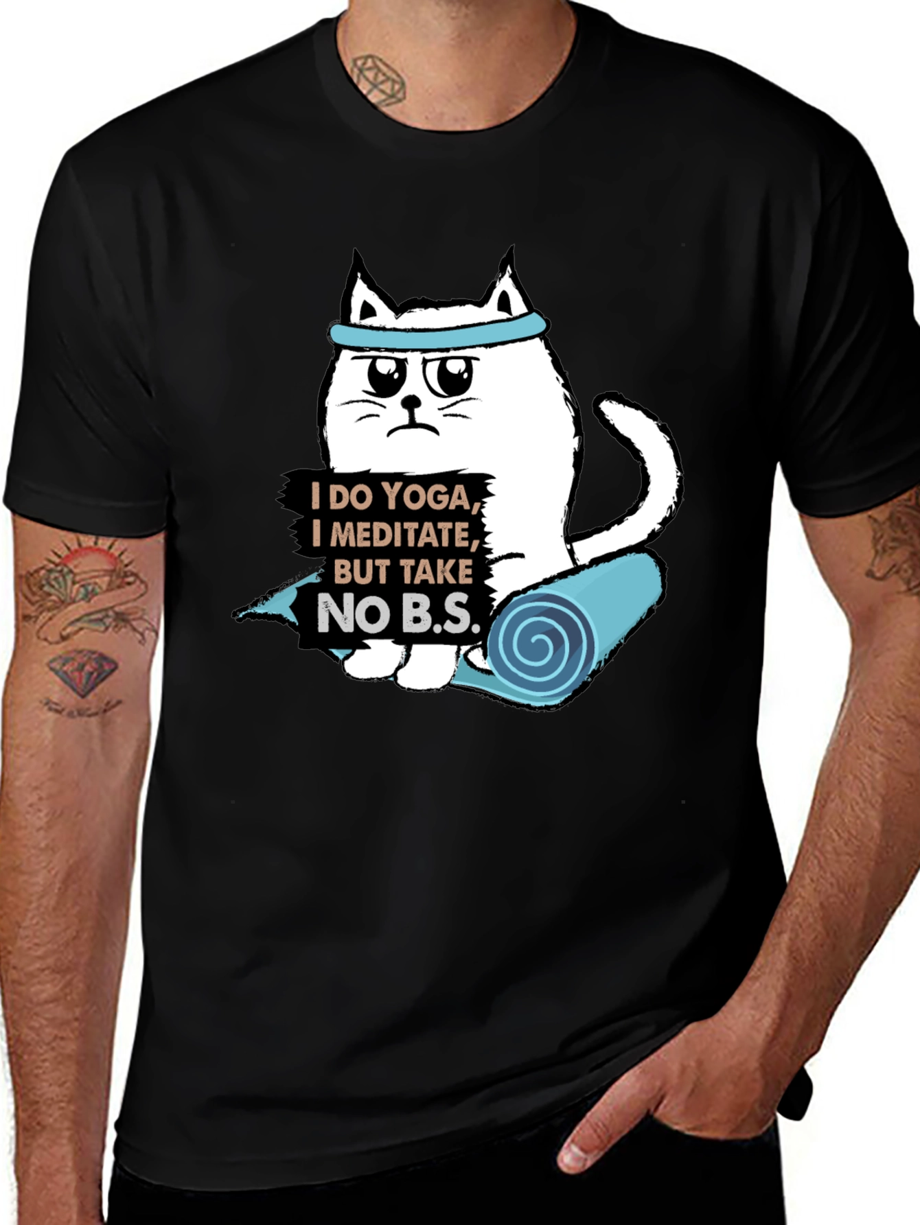 Yoga Cat T-Shirt: Meditate & Take No BS!