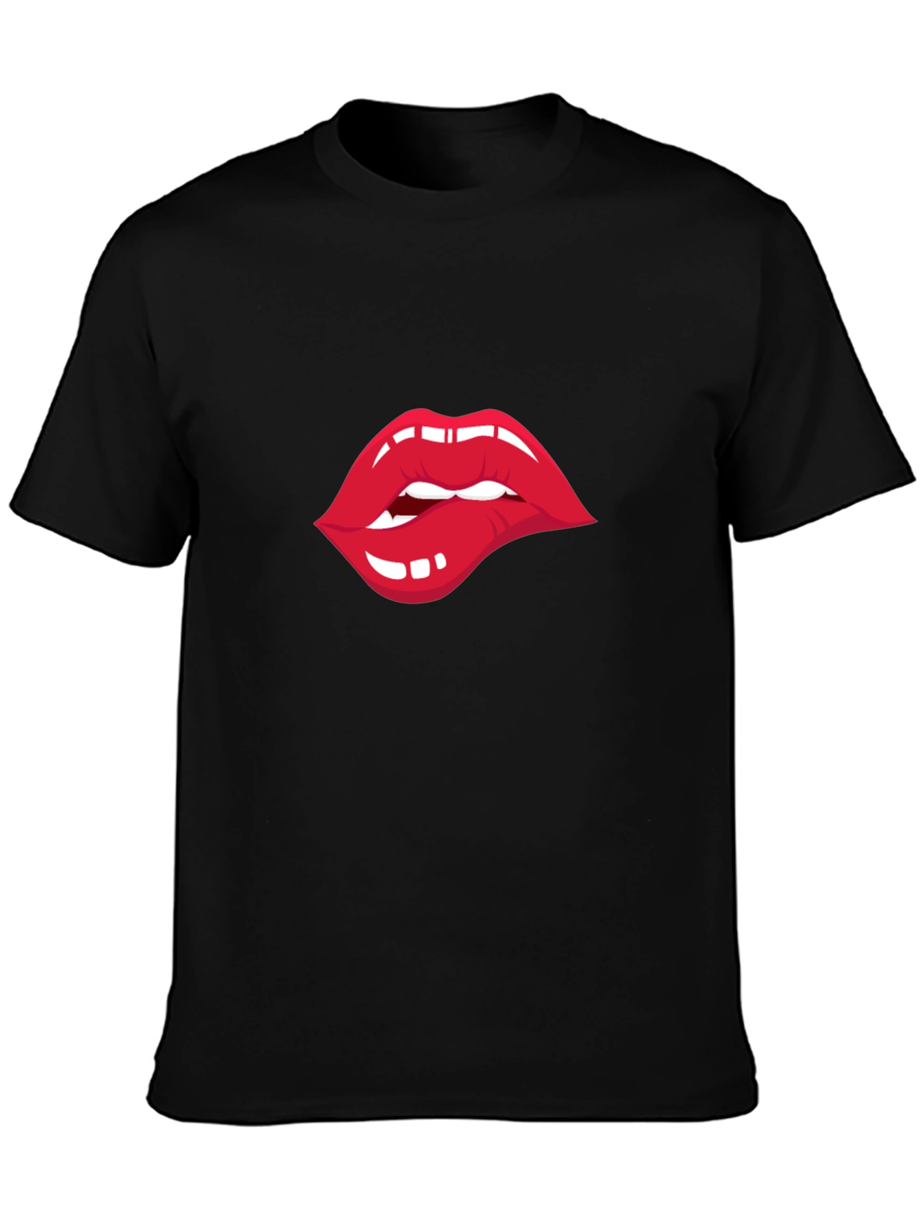 Biting Lips Graphic T-Shirt - Unisex Crew Neck Tee