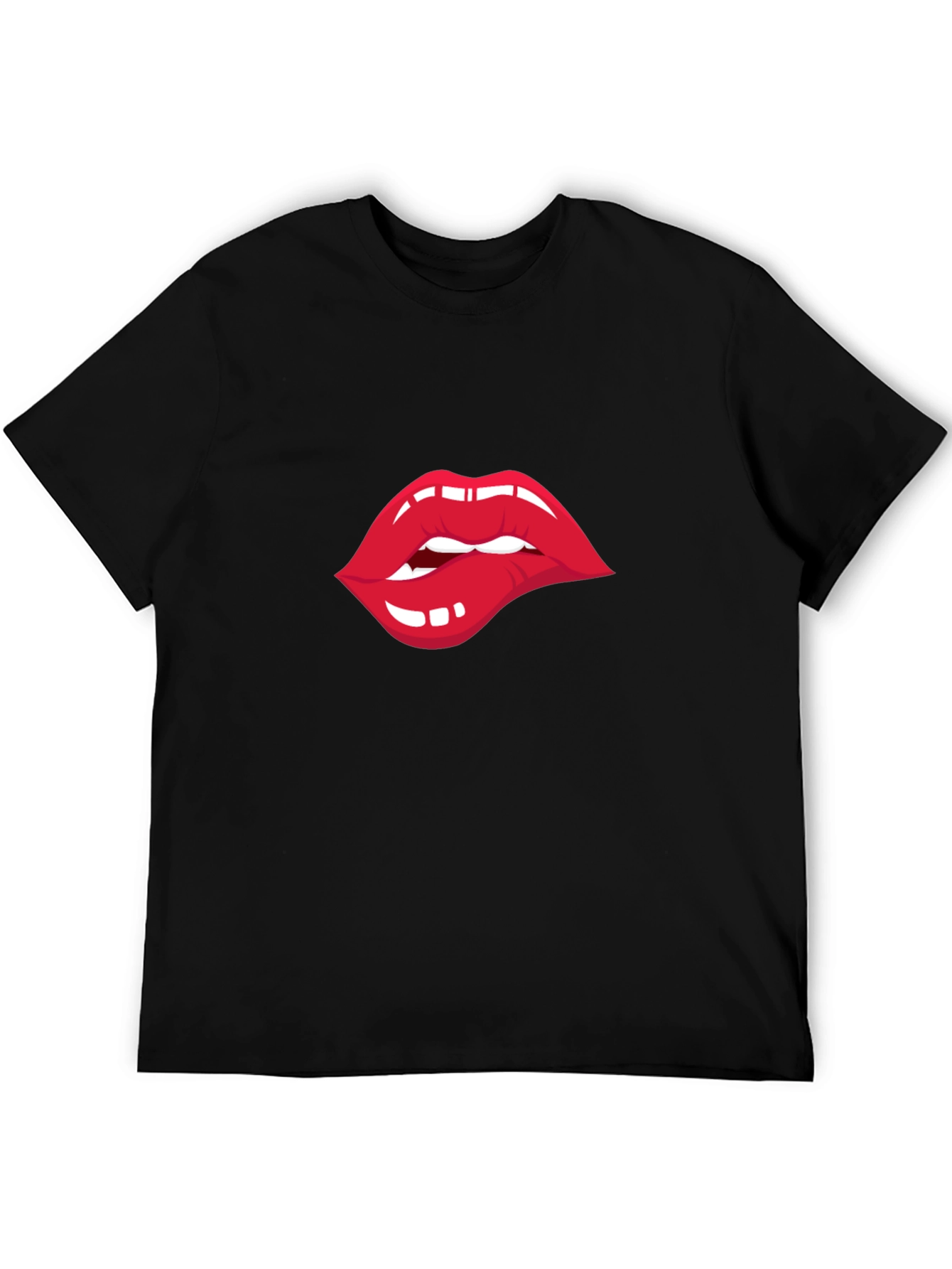 Biting Lips Graphic T-Shirt - Unisex Crew Neck Tee