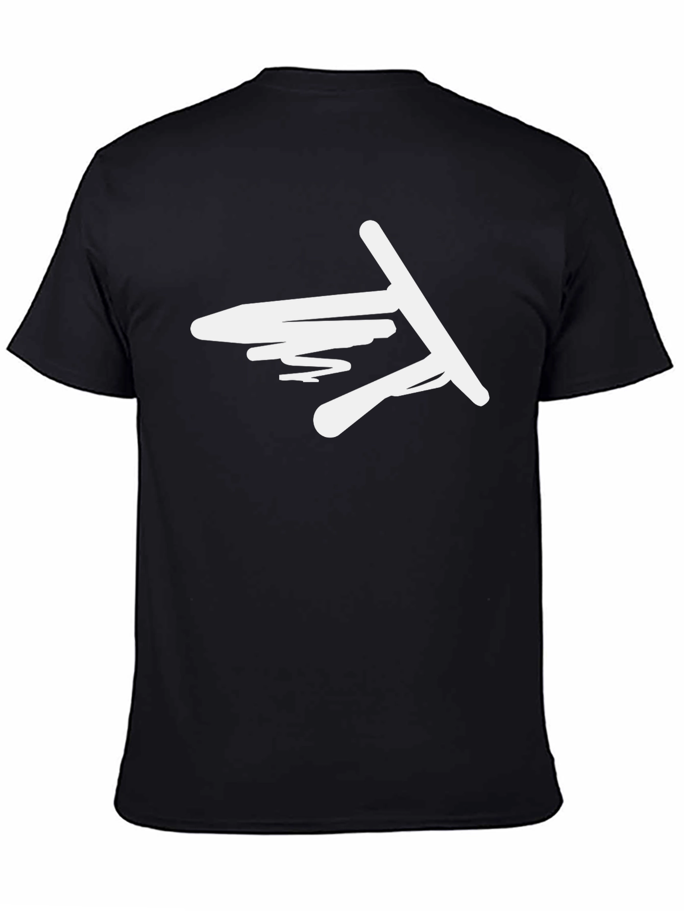 Abstract Graphic Tee - Black Casual Cotton Shirt