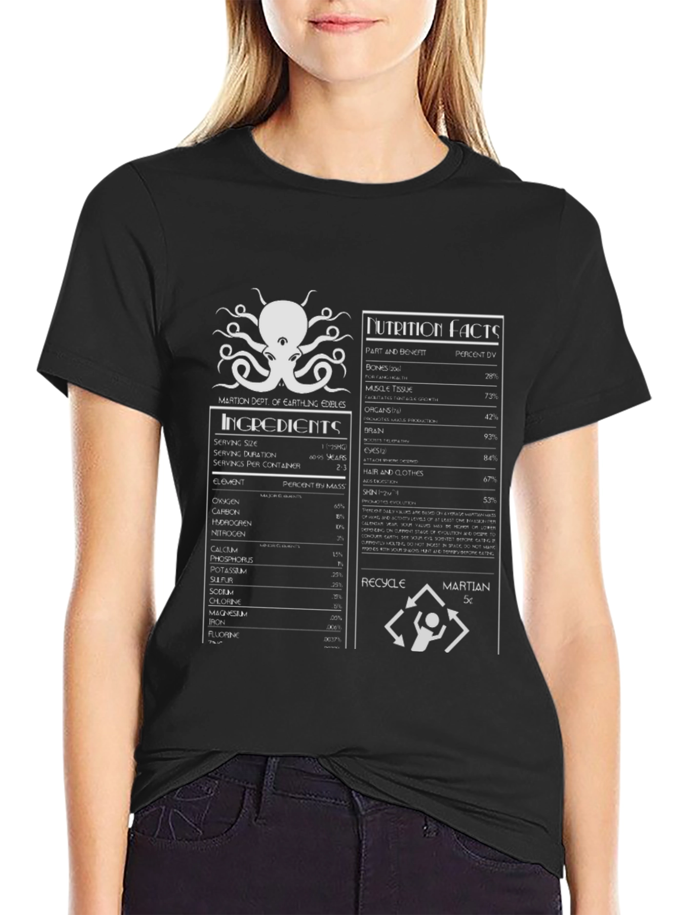 Martian Diet T-Shirt: Earthling Edibles Nutrition Facts